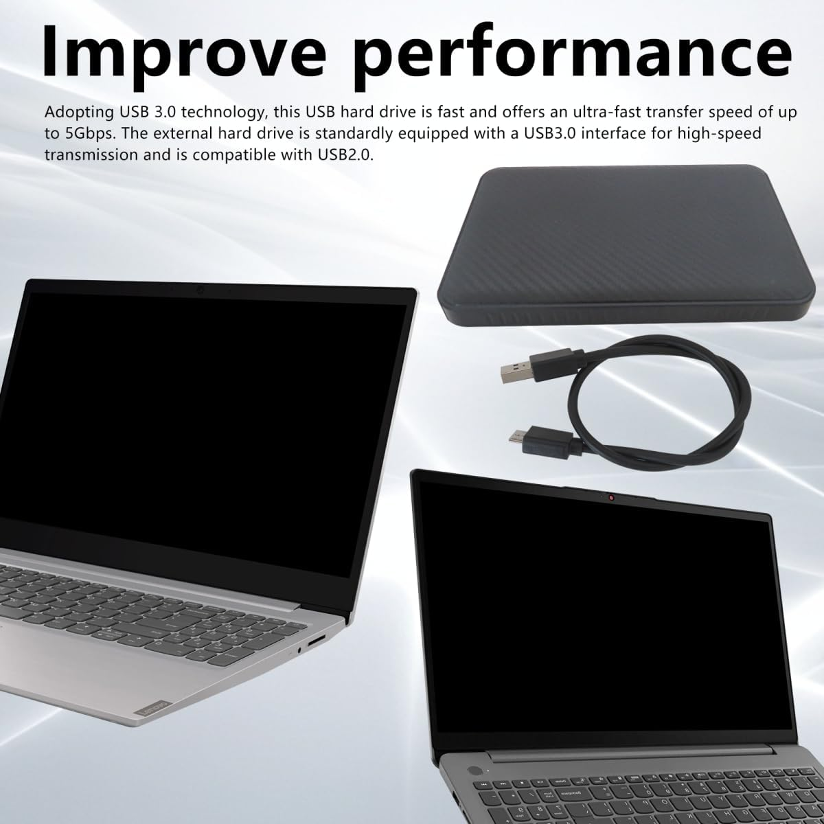 New Upgraded 500G External Hard Drives-Usb 3.0 Portable HDD Ultra Slim -5Gbps High Speed Hard Drive Compatible for Ps4/Xbox One/Windows/Linux/Mac/Android image number 3