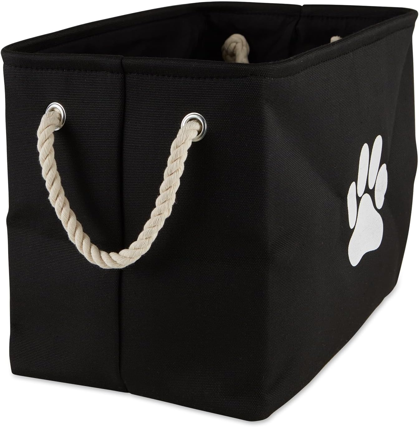 Bone Dry DII Medium Rectangle Pet Toy and Accessory Storage Bin, 16X10X12", Collapsible Organizer Storage Basket for Home D&eacute;cor, Pet Toy, Blankets, Leashes and Food-Gray Paw Print