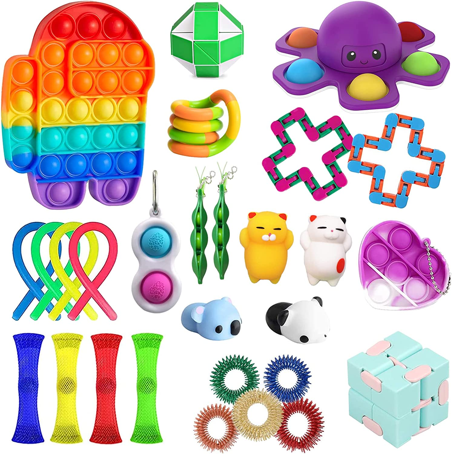 Bestek 28PCS Fidget Toy for Kids Adults,Relieves Stress & Anxiety,Sensory Toys for Autistic Children Set,Gifts for Boys Girls Classroom Rewards,Carnival & Party Bag Fillers image number 2