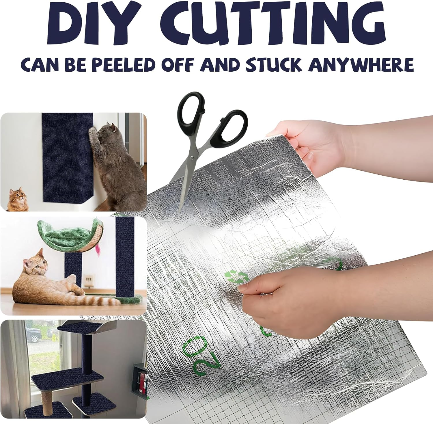 Cat Scratching Mat, Self-Adhesive Scratch Mat, Cat Scratch Protection, Sofa Cat, Scratch Mat Cat Wall, Scratch Wall for Cats, Cat Scratching Mat for Protects Furniture, Couch, Sofa, Wall, Door (Dark image number 3