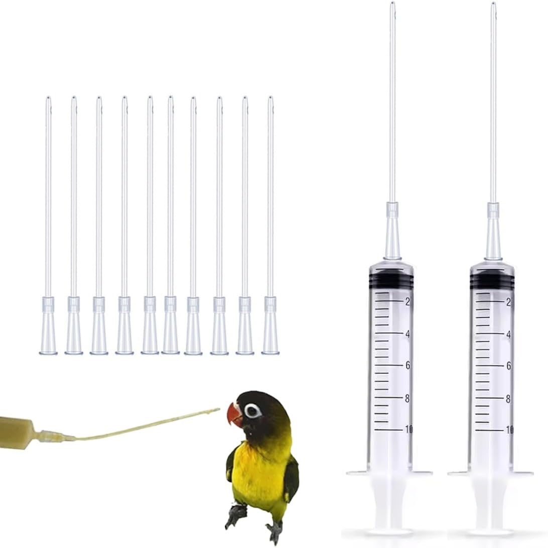 BIRLOZA Pack of 10 Young Birds Feeding Hose, Includes a 10 Ml Syringe, Pigeon Accessories, Feeder Food, Hand Feeding Tool for Baby Birds and Parrots, Milk, Water, Medication, Easy to Clean
