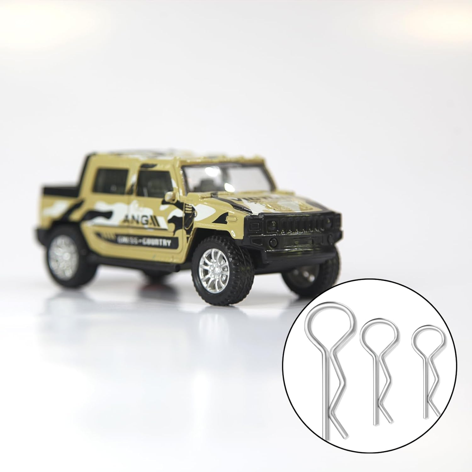 TEAONE Stainless Steel Body Shell Clip, 120 PCS R Pins Replacement Compatible with 1/8 1/10 1/16 for RC Hsp Car Truck Buggy Crawler Parts image number 3