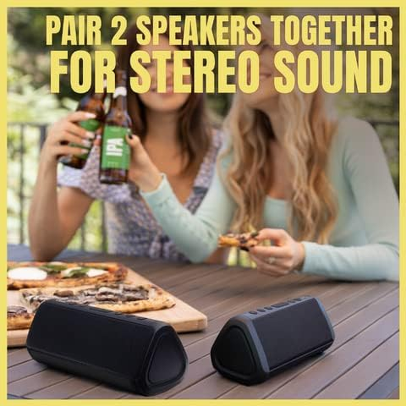Oontz Pro Waterproof Bluetooth Speaker, 21-Watts Louder Volume, Exceptional Sound & Bass, 100Ft Wireless Range, Play Two Together for Dual Stereo, Bluetooth Speakers (Black) image number 2