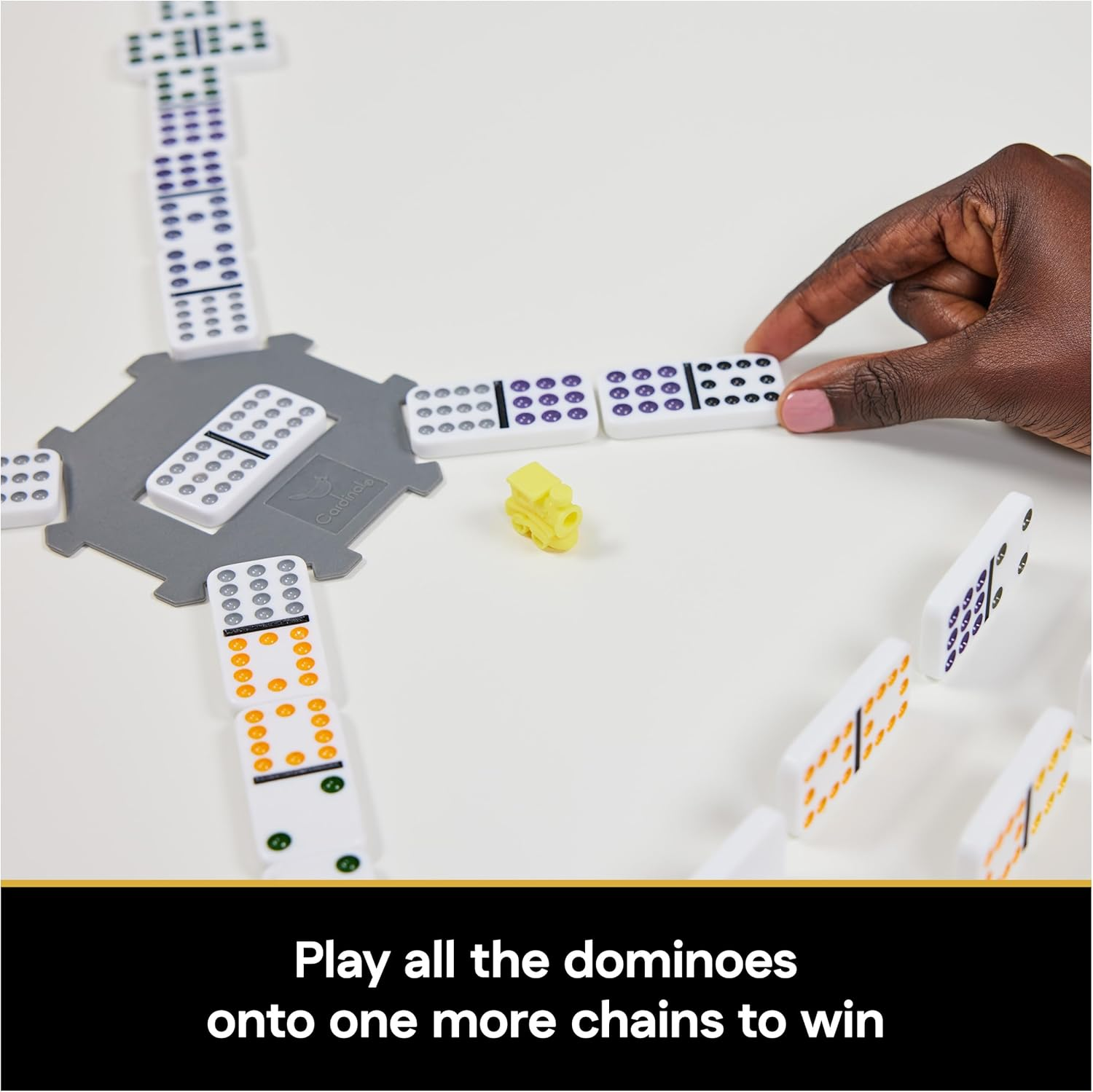 Spin Master Games, Cardinal Classics Mexican Train Dominoes Set Tile Board Game in Aluminum Carry Case for Family Game Night, for Ages 8 and Up