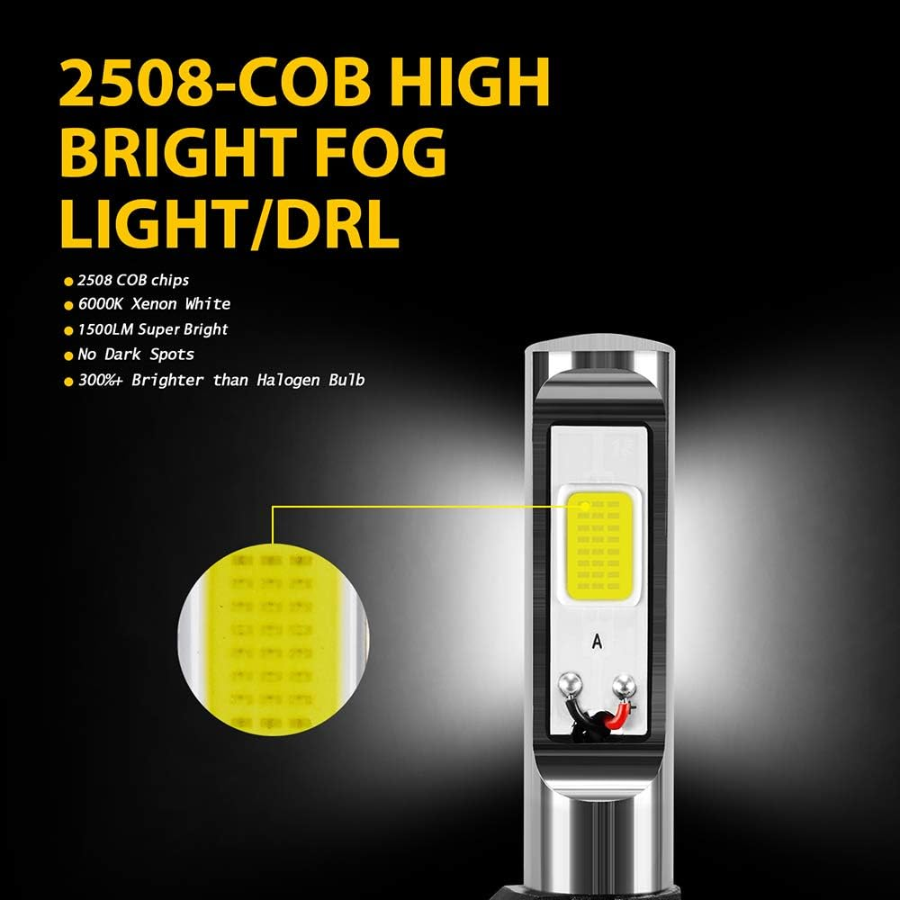 AUXLIGHT 881 889 886 894 862 896 898 LED Fog Light Bulbs 6000K Xenon White, Super Bright High Power COB Chips LED Fog Daytime Running Lights DRL Bulbs Replacement for Cars, Trucks (Pack of 2) image number 1