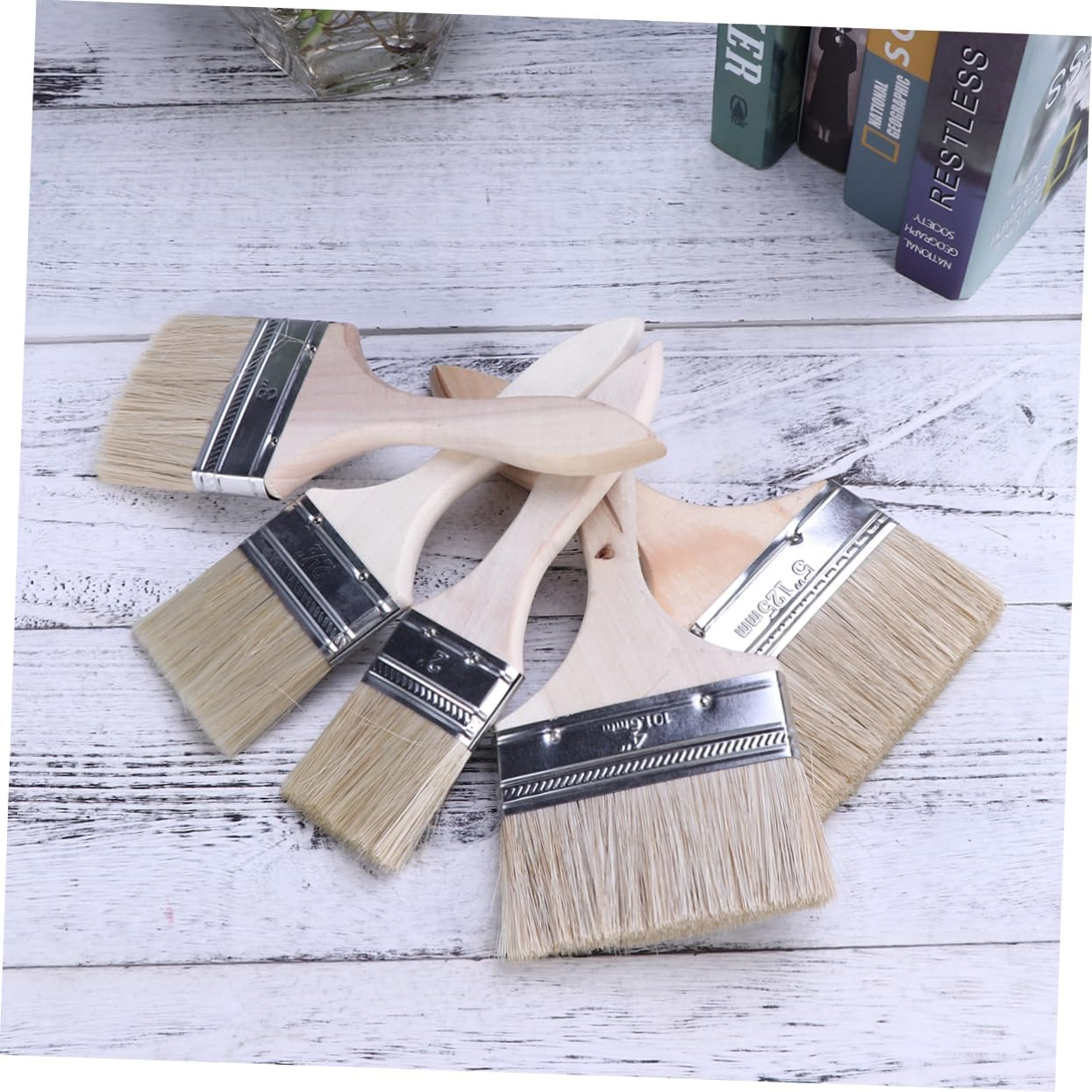 WOONEKY Thickened Painting Chip for Adhesives Paint Touchups Oil Paint Brush for Wood and Surface image number 5