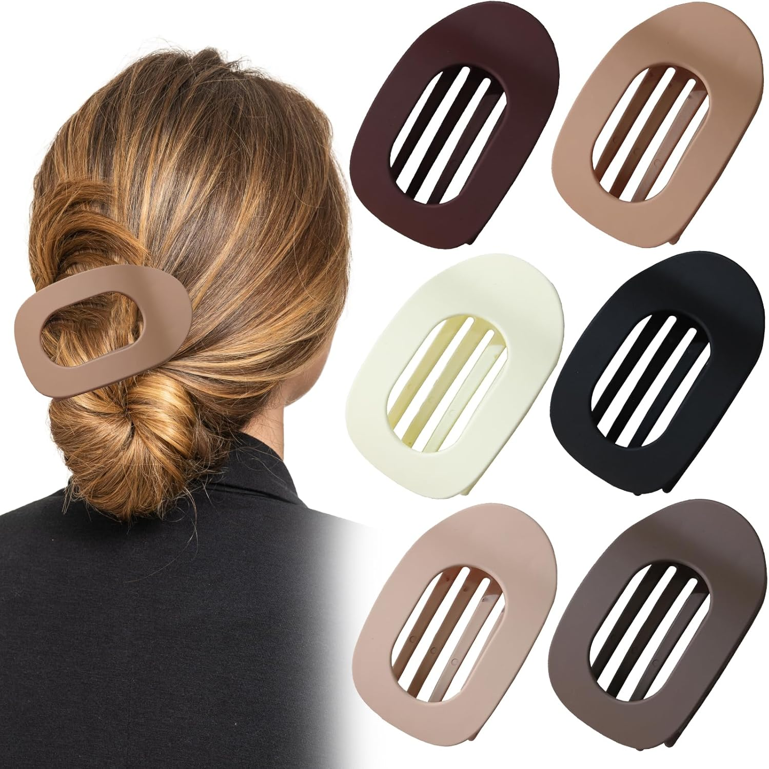 Ladies Hair Claws (Cream Matt, Apricot Matt, Matte Black, Burgundy Matt, Matte Khaki, Dark Coffee) image number 3