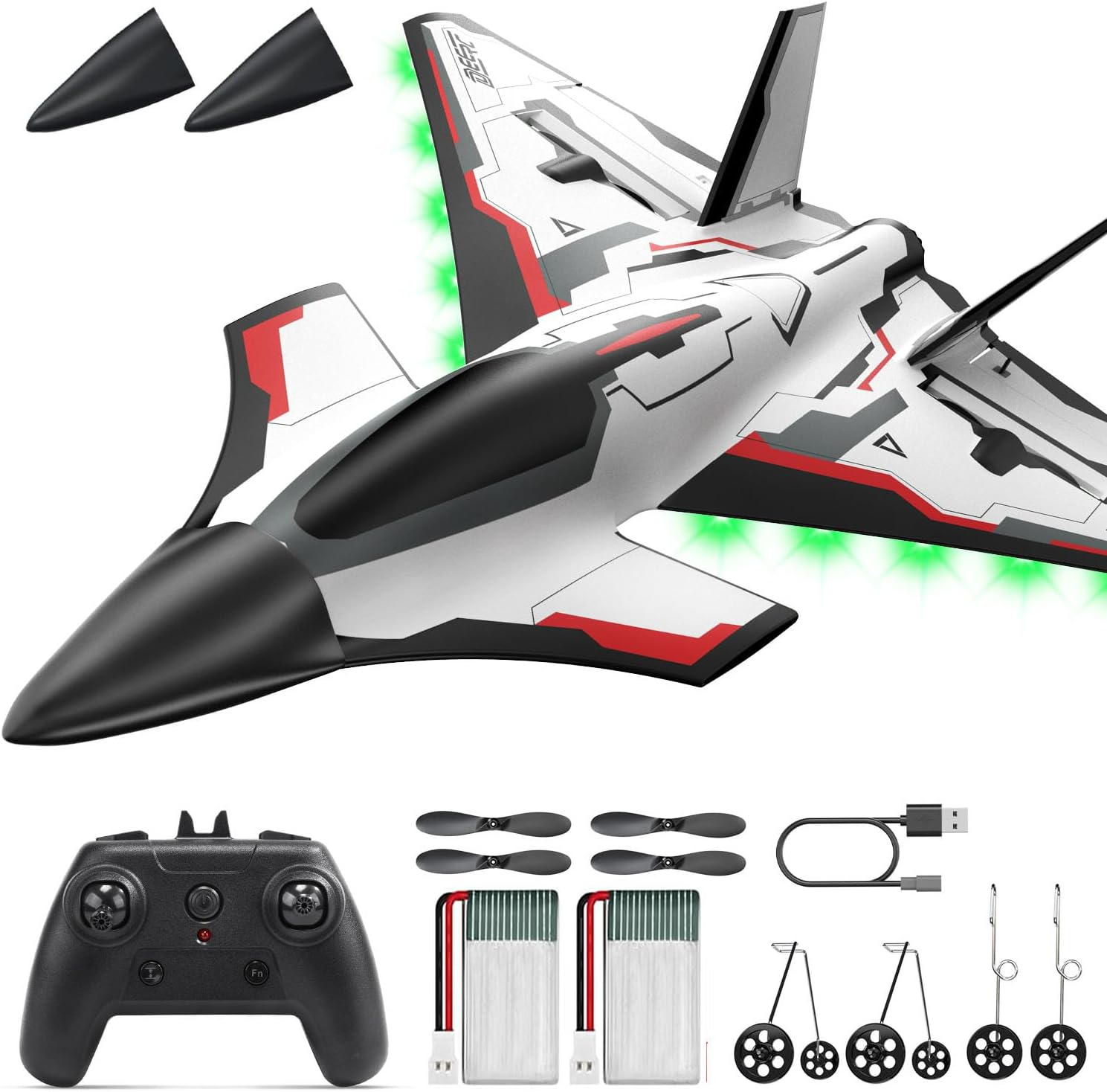 DEERC Future RC Plane 4 Channel Remote Control Jet Hobby Airplane with LED Lights RTF Aerobatic Aircraft Toys,2.4Ghz 6-Axis Gyro Stabilizer EDF EPP Glider Aircraft Plane for Adults Beginners Advanced image number 5