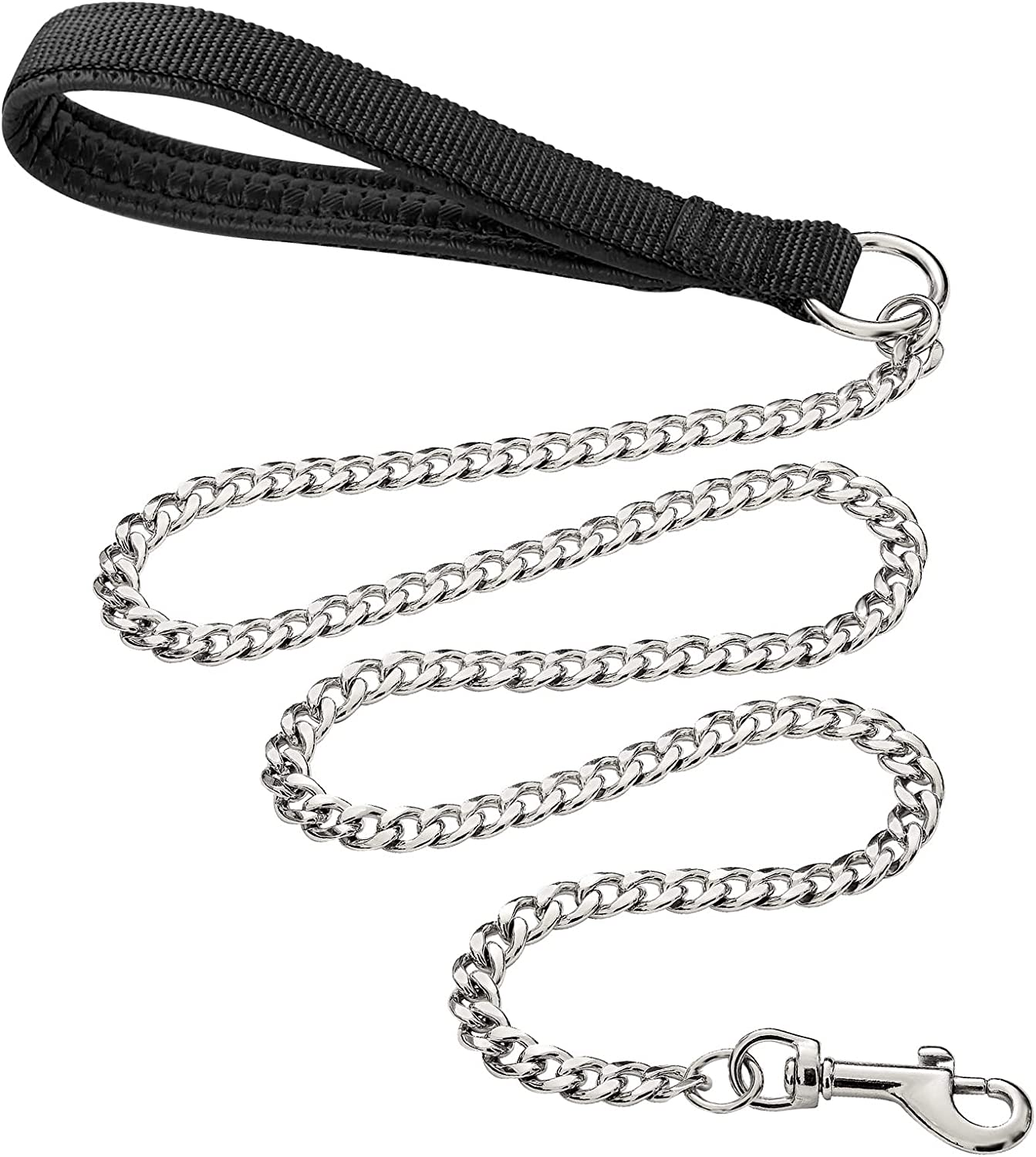 Heavy Duty Metal Dog Leash, 180Cm Chew Proof Pet Leash Chain with Soft Padded Handle for Large & Medium Size Dogs image number 2