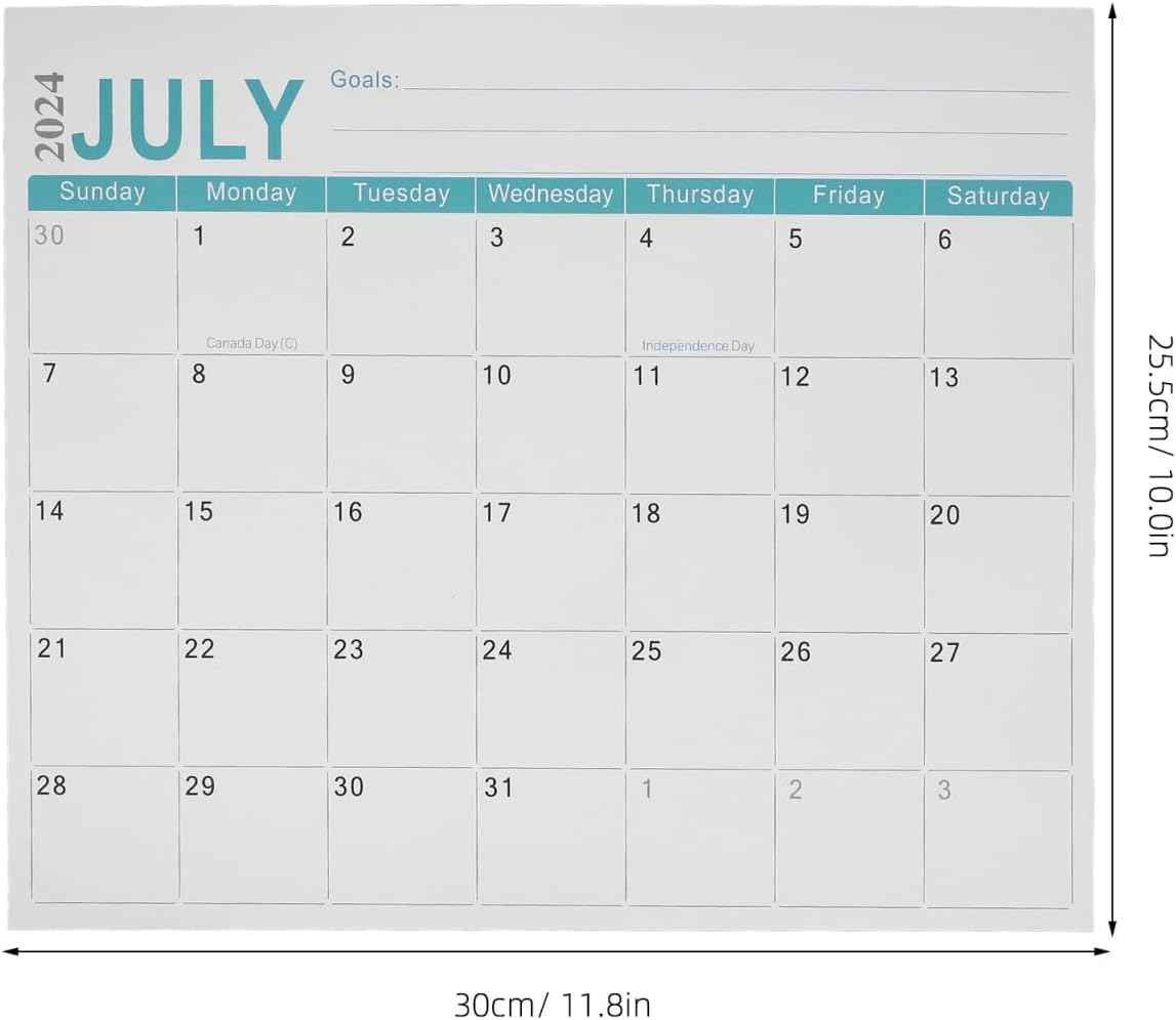 TEHAUX Magnetic English Calendar for Fridge (July 2024-December 2025) - Blue Monthly Planner with Easy-Write Surface - Home, Office & Kitchen Organization image number 1