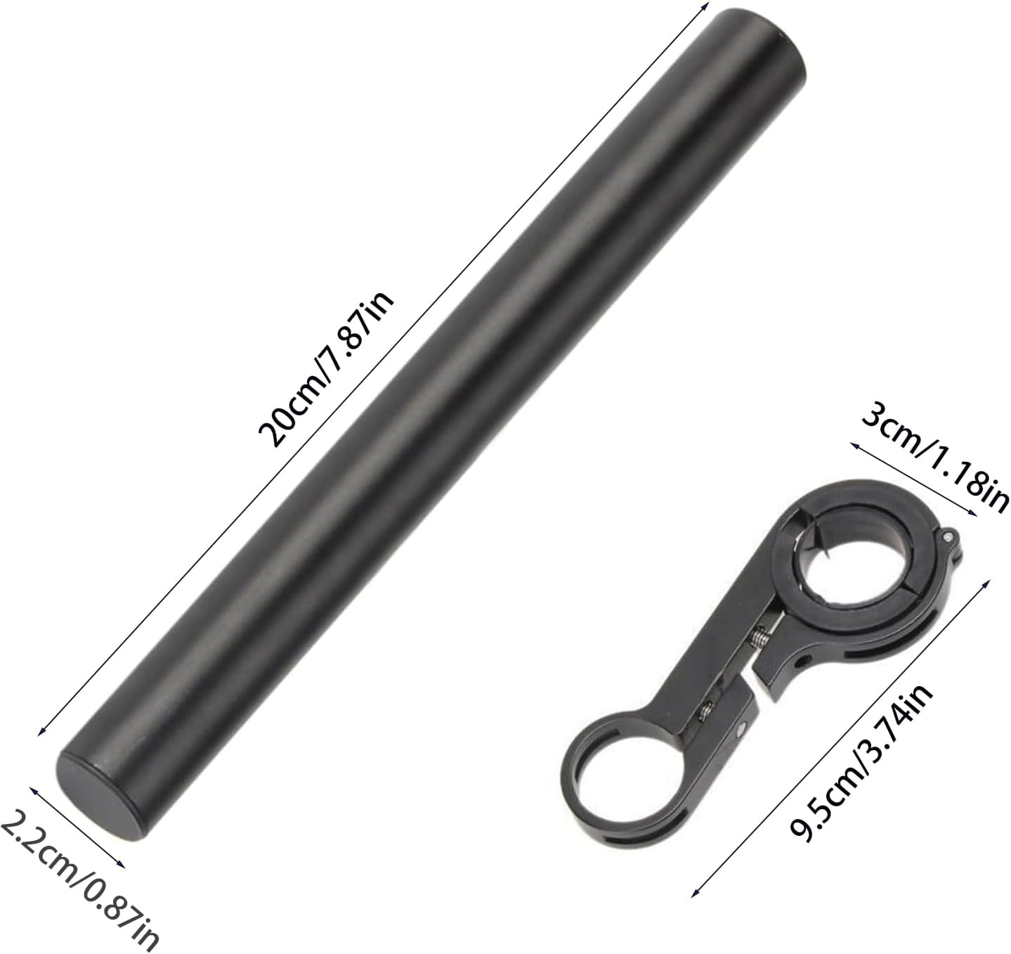 Fkereg Bicycle Handlebar Extender, 20Cm Double Clamp Mount Handle Bar Extension for Bike, Aluminum Alloy Handlebar Extensions Bracket for Bicycle, Cycling Equipment Attachment, Red