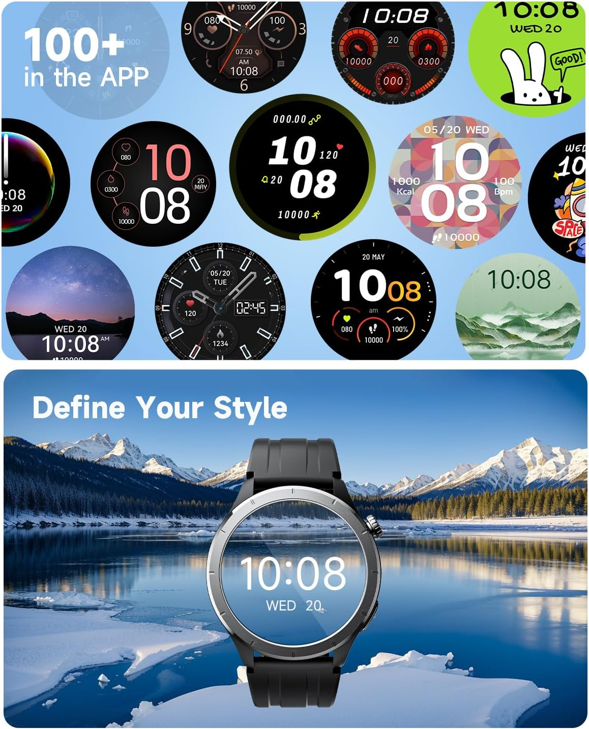 TRUEFREE Smart Watches for Men Women(Answer/Make Calls), 1.53" Fitness Tracker with Heart Rate Spo2 Sleep Stress Monitor, 127 Sports Modes IP68 Waterproof, Smartwatch for Iphone Android Phones image number 3