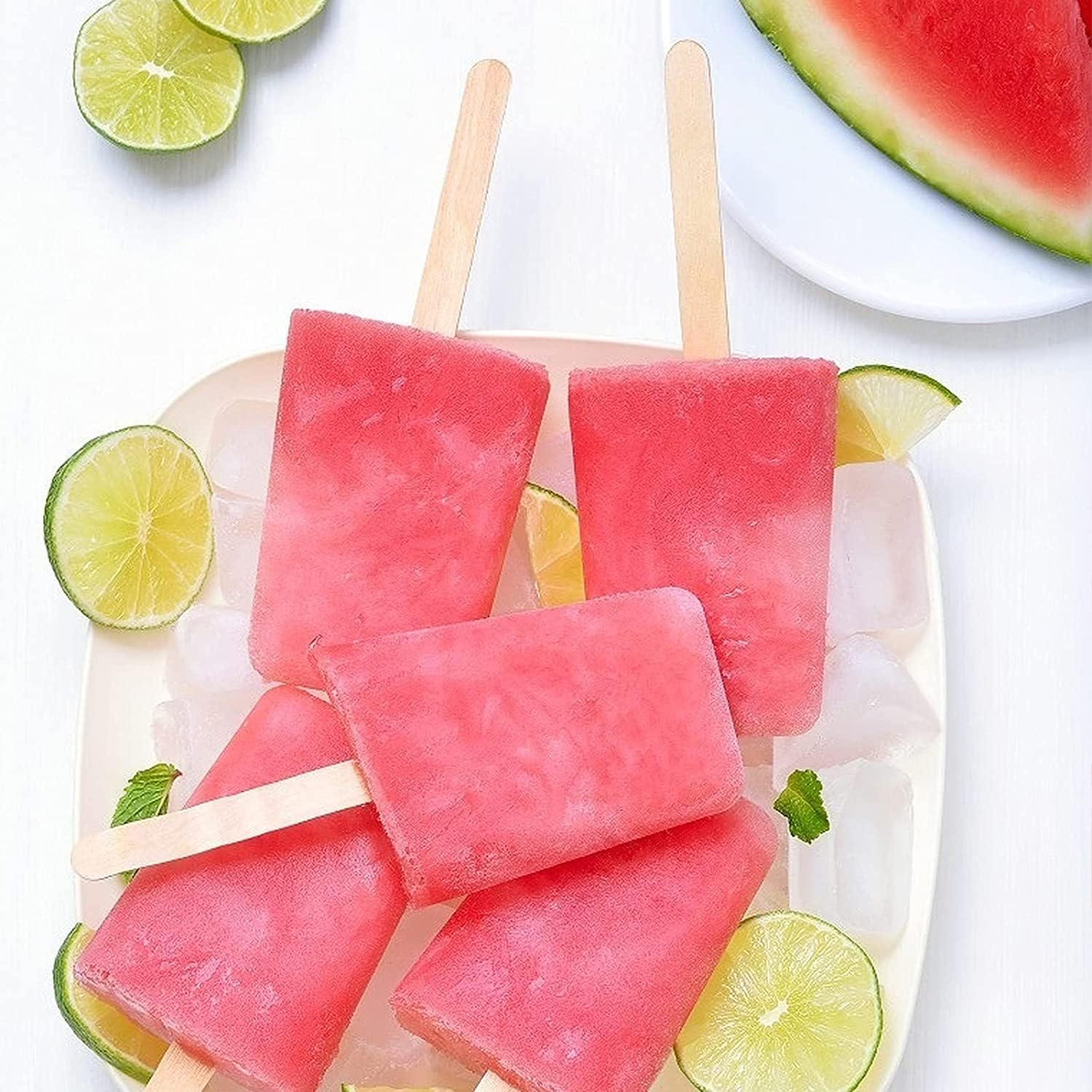 50/100/150Pcs Wooden Craft Sticks Paddle Popsicle Coffee Stirrers Ice Cream Stick Kids Multi-Purpose Popsicle Sticks for Crafts, ICES, & Ice Cream DIY (50) image number 3