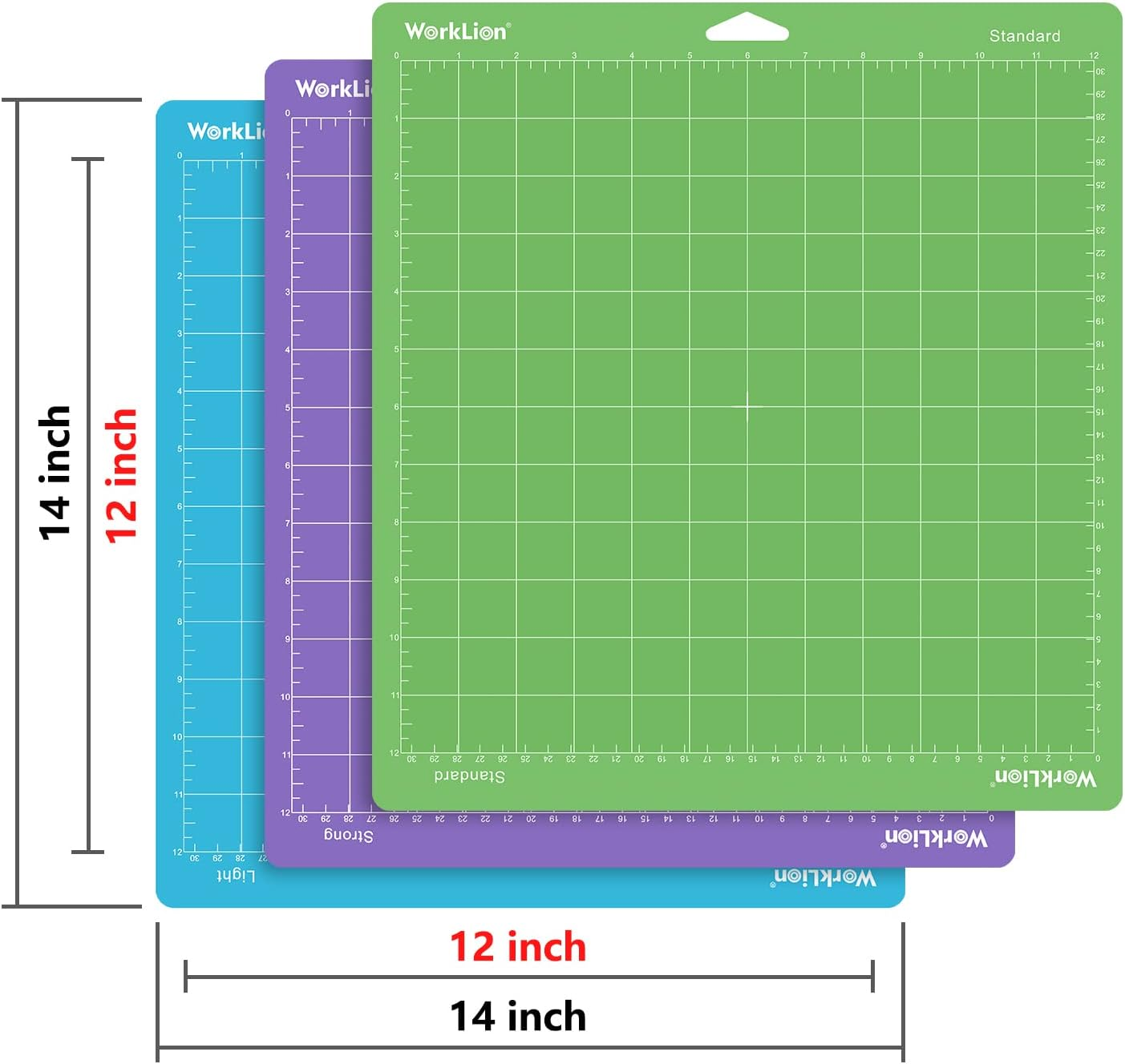 WORKLION Cutting Mat 12X12 for Cricut: Cricut Explore One/Air/Air 2/Maker Gridded Adhesive Non-Slip Durable Mat for Sewing Quilting and Arts & Crafts Projects - Cutting Mat Set(Variety)