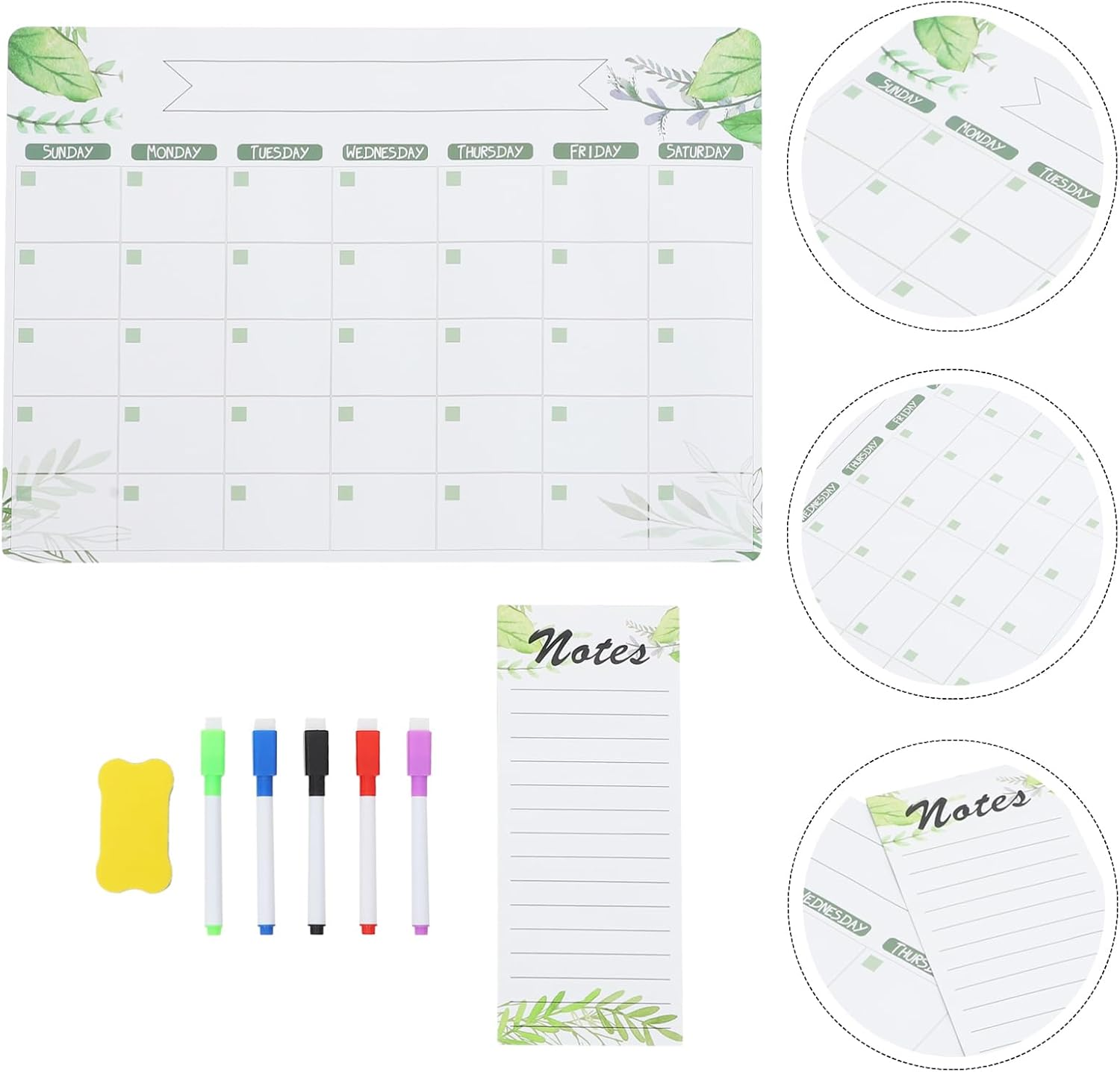 BUTIFULSIC 1Set Magnetic Fridge Whiteboard Memo Reminder Kitchen Planning Board Dry Erase Calendar for Weekly Scheduling Creative Message Board Magnetic Attachment for Home Office image number 2