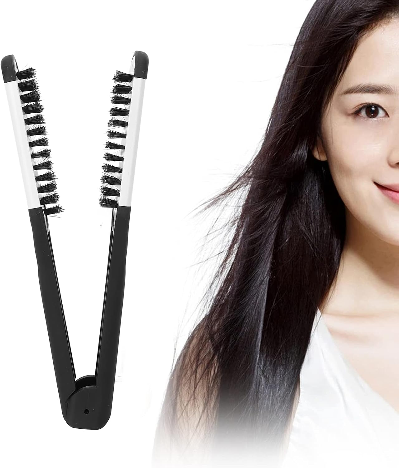 ANKROYU Hair Straightening Brush, Hair Brush, Double Sided Brush, Comb Clip, Antistatic Straightening Tool, Comb, Clipper Comb for Women, Home Use, Hairdressing Salon image number 3