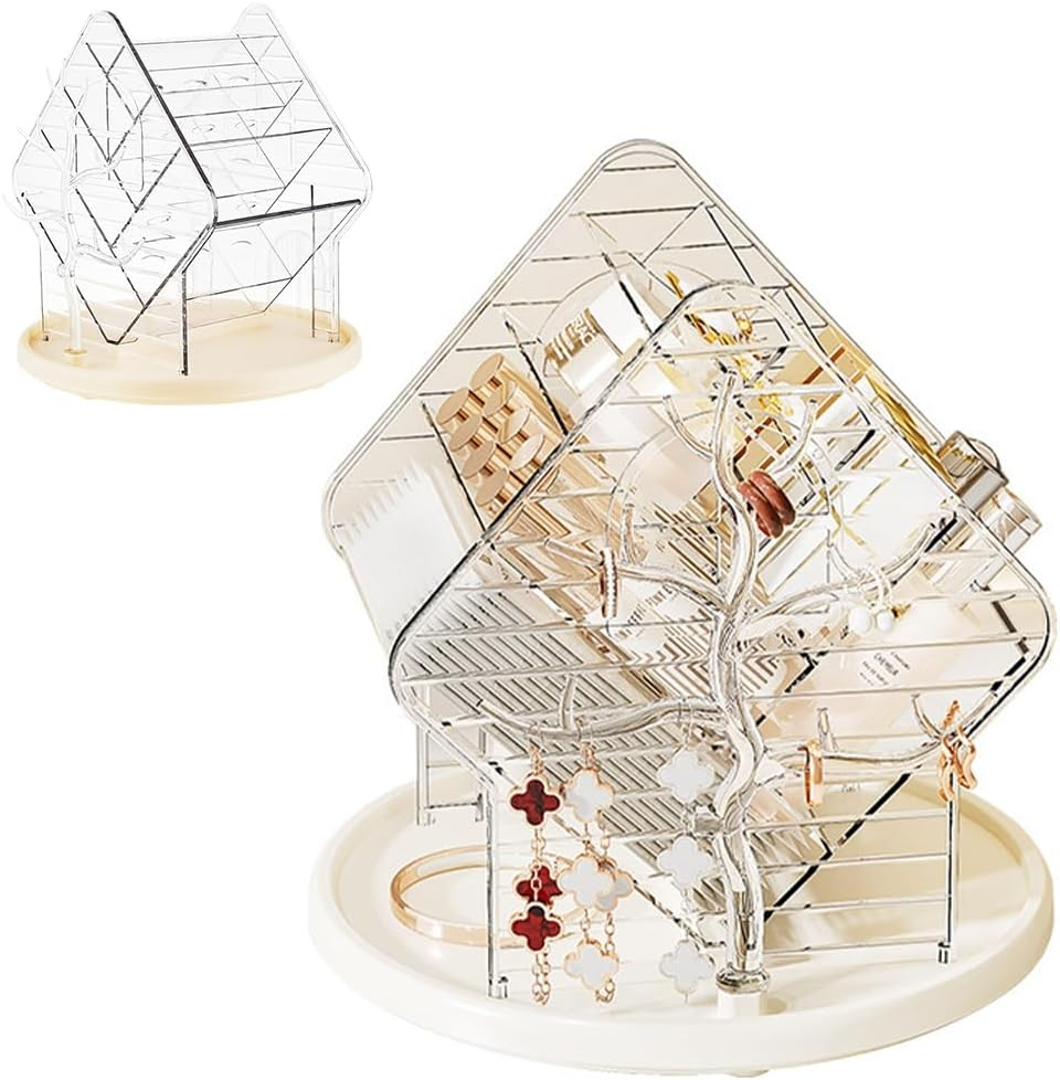 Ranqisys Bamboo Mug & Cup Holder Rack with 6 Hooks &ndash; Multifunctional Countertop Coffee & Tea Cup Storage Stand, Space-Saving Kitchen Organizer for Cups, Dishes & Spices