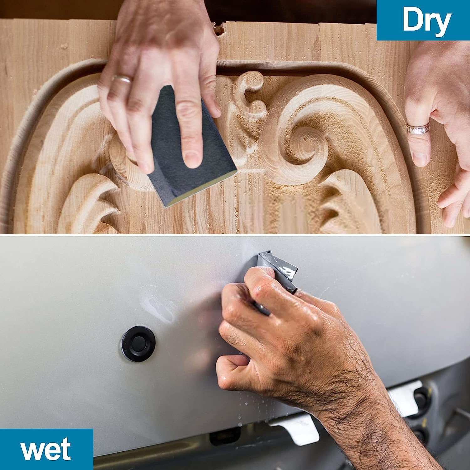 120 to 3000 Assorted Grit Sandpaper for Wood Furniture Finishing, Metal Sanding and Automotive Polishing, Dry or Wet Sanding, 9 X 3.6 Inch, 36-Sheet image number 3