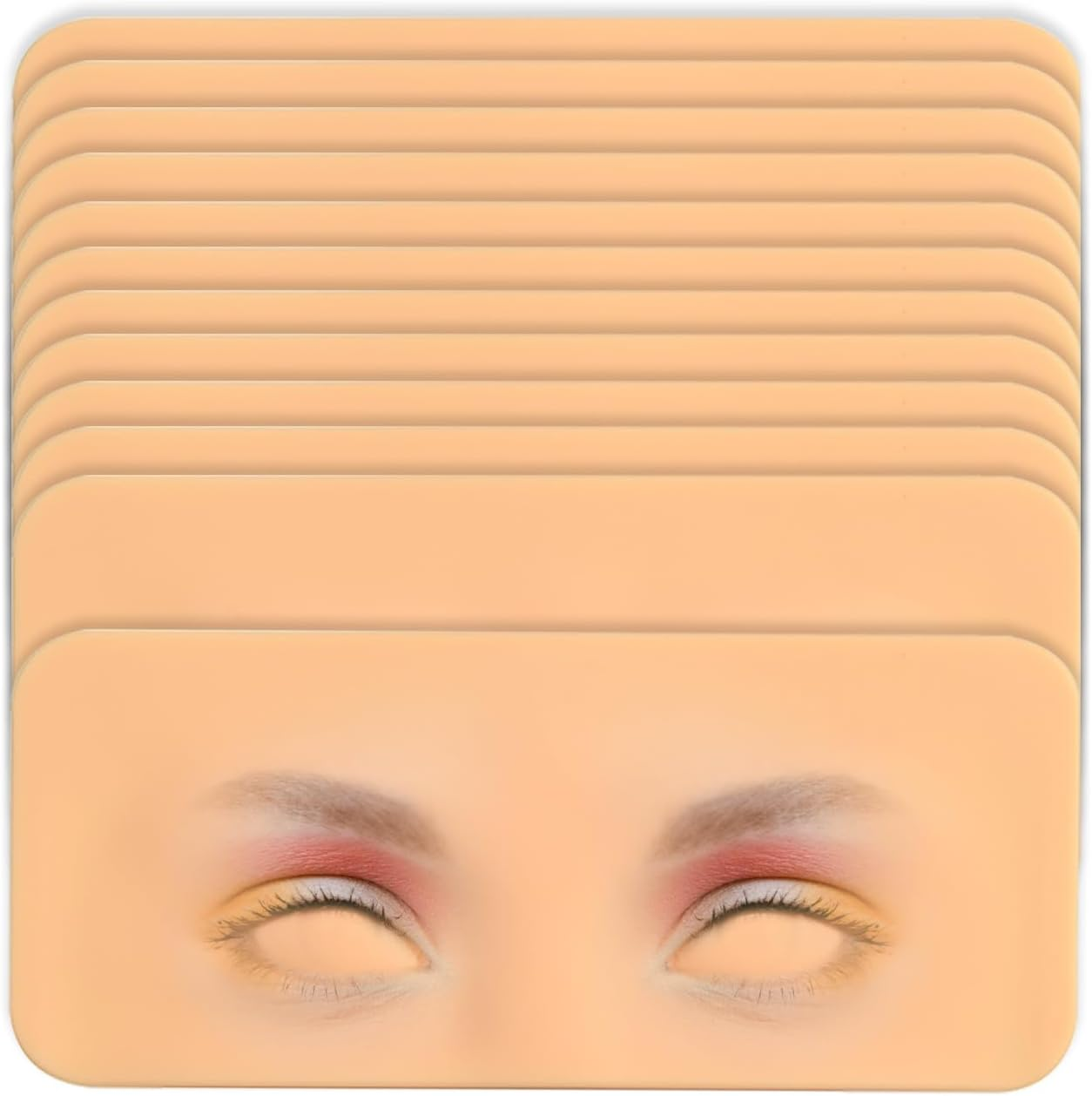 10Pcs Eyebrow Practice Skins, 3D Permanent Makeup Silicone Fake Skin, Microblading Supplies No Ink Tattoo Practice Skin Kit for Tattoo Beginners and Experienced Artists image number 6