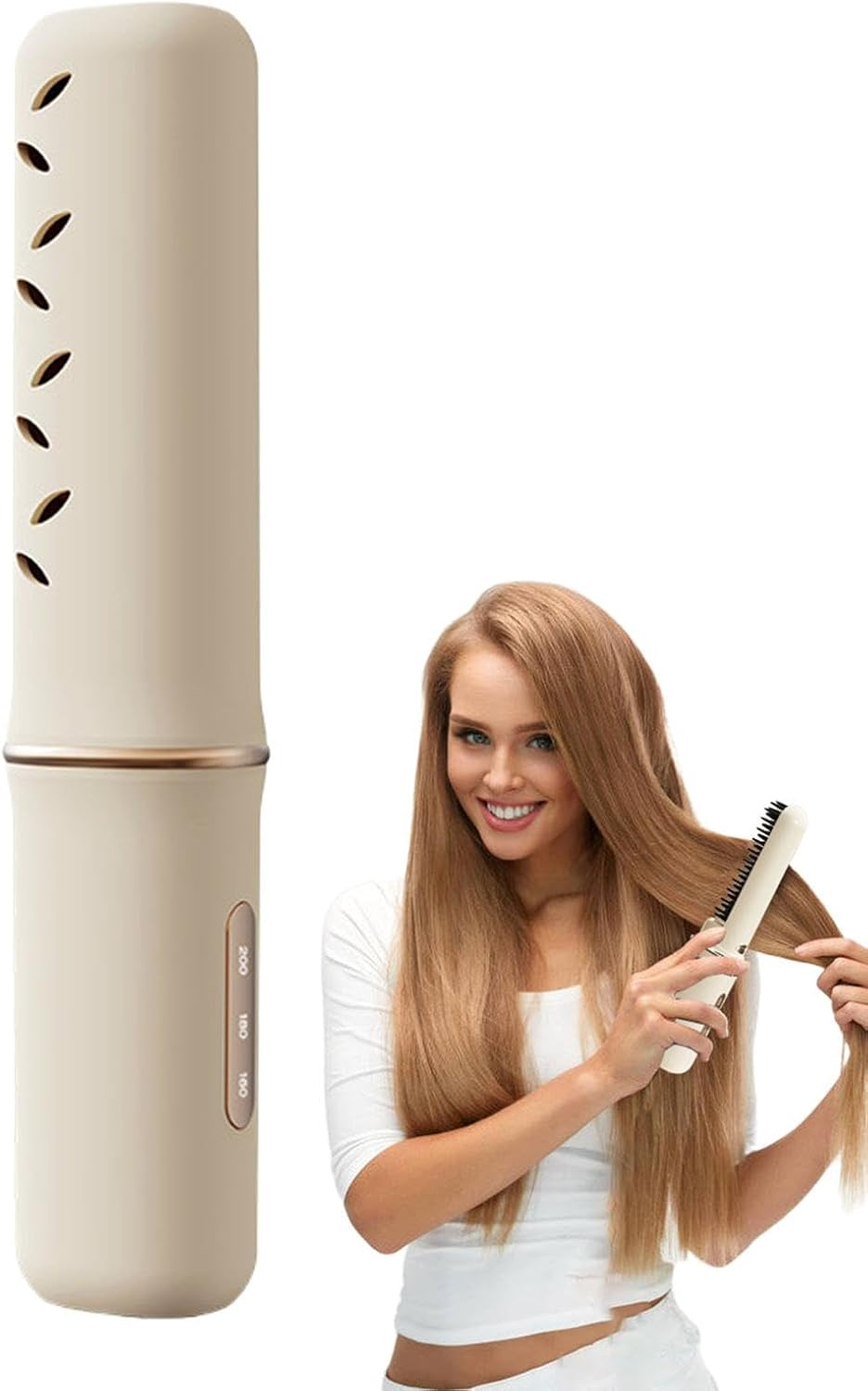 Cordless Hair Straightener, Heated Hair Brush, Rechargeable Hair Brush, Negative Ion Straightener, Hot Comb for Women, Travel Hair Straightener, Cordless Hot Comb, Hair Straightener Brush Portable image number 2