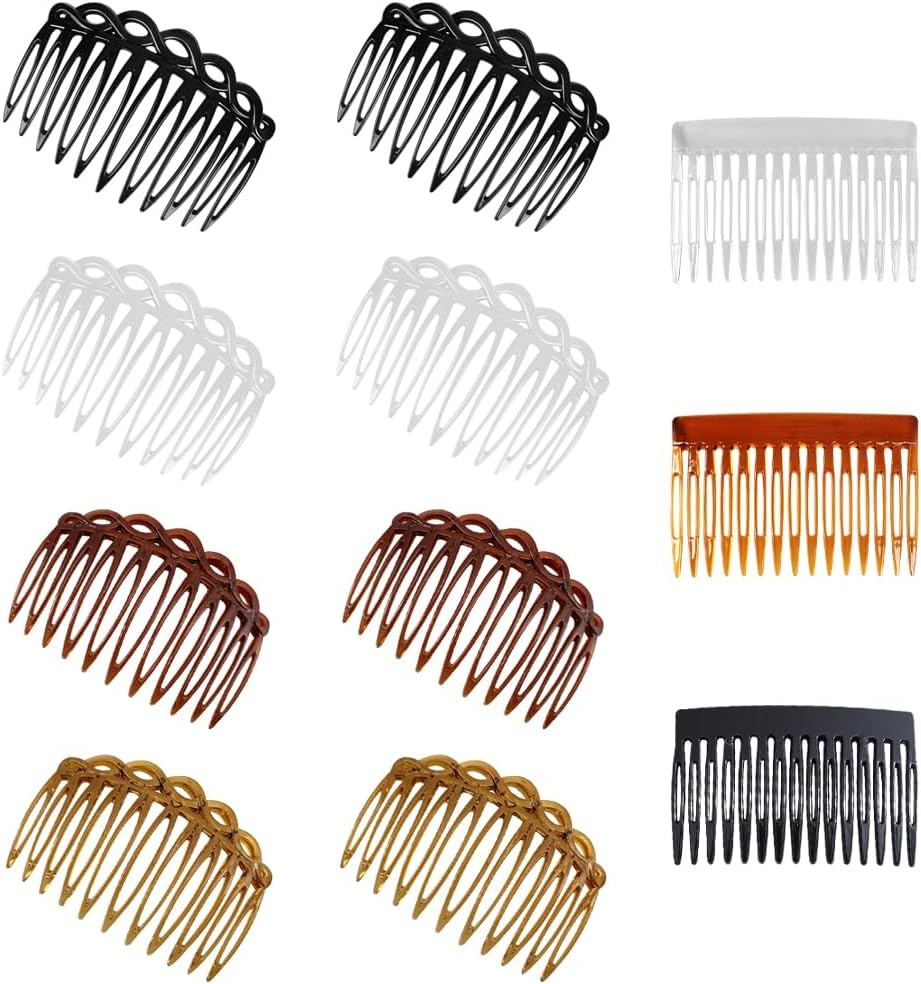TRKETK Pack of 11 French Side Combs Plastic Decorative Hair Comb Clips Teeth Side Parting Comb Hair Comb Accessory Set Women Twisted Hair Comb Decoration for Women Girls image number 4