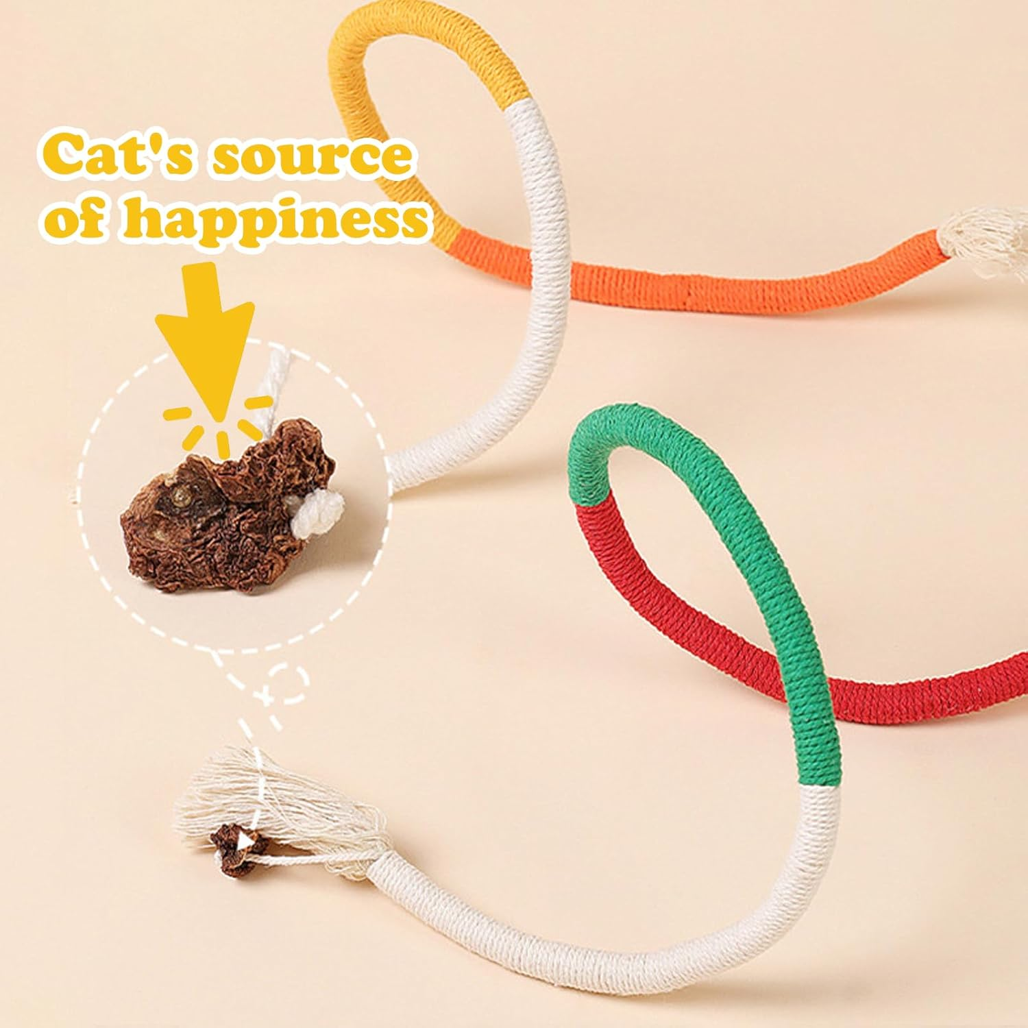 BSITSSS 2 Pieces Catnip Toy Bite Rope, Kitten Teething Chew Toy Rope, Interactive Cat Toy Bite Rope for Indoor Cats, Natural Catnip Cat Chew Teeth Cleaning Stress Release, Cotton Rope Toy image number 5