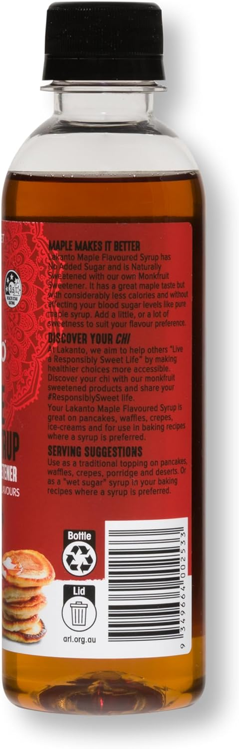 Lakanto Maple Flavoured Syrup with Monkfruit Sweetener, 300 Ml