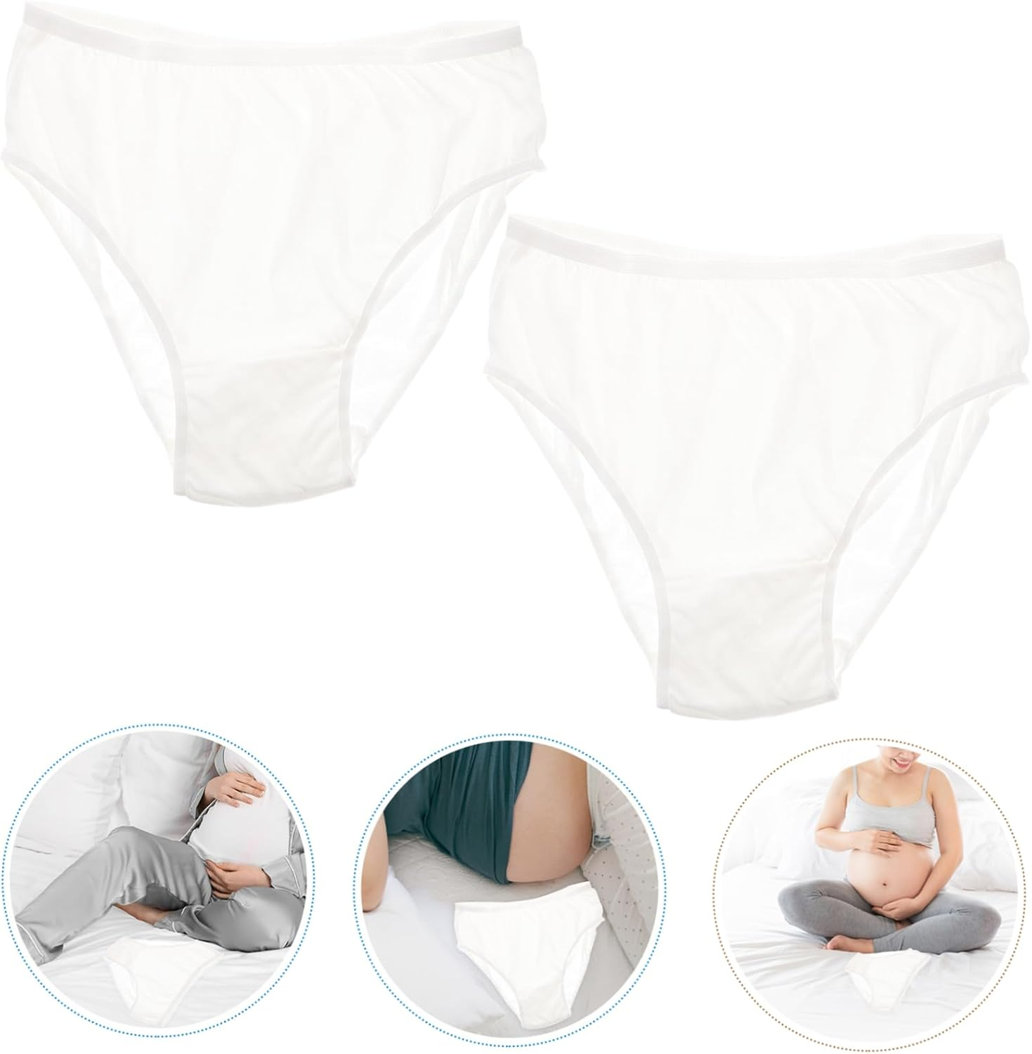 4Pcs Mom Postpartum Underwear of Cotton Panties for Women Disposable Soft Comfortable and Breathable for after Period Pregnancy image number 6