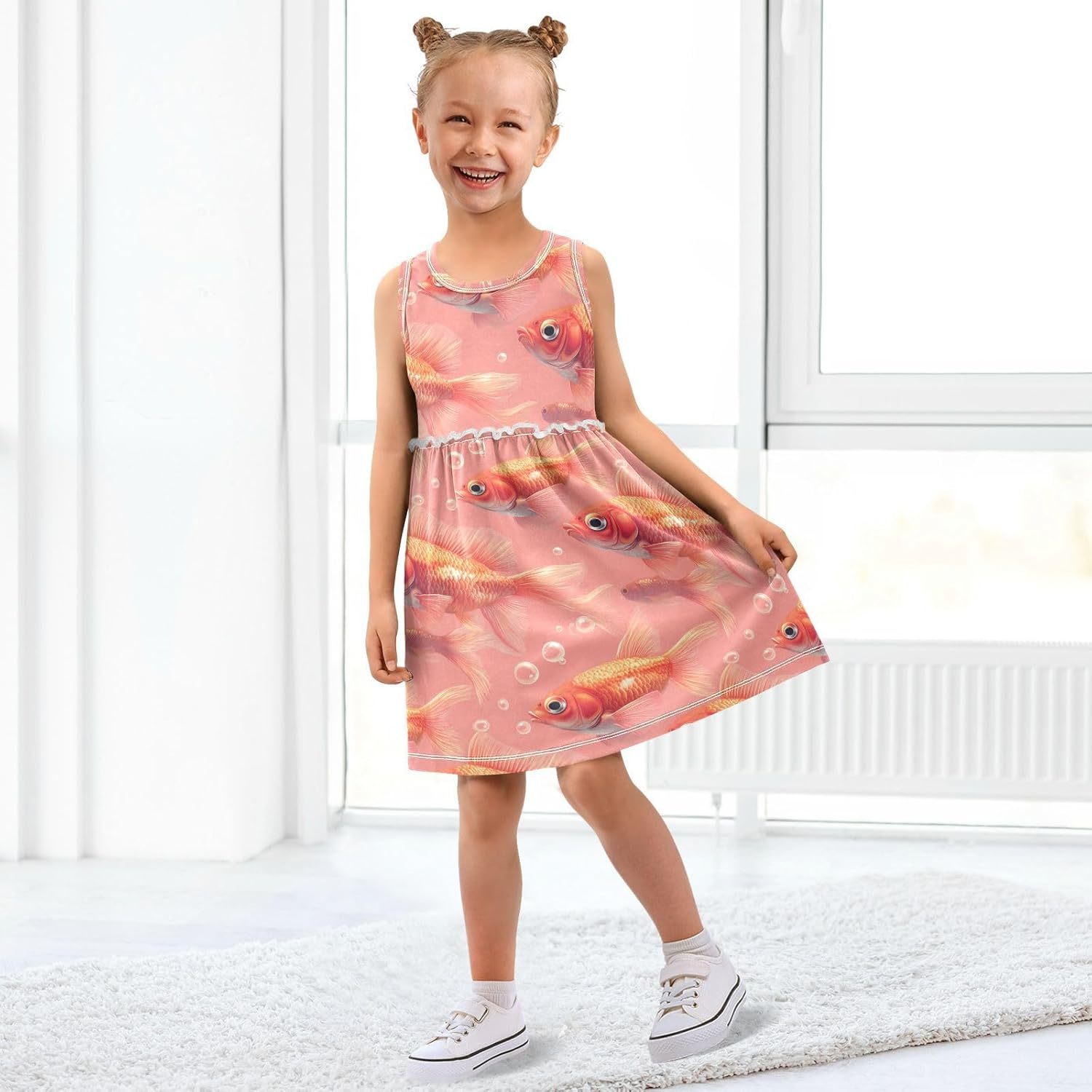 Caihoyu Girls' Dress Toddler Baby Casual Sundress Summer Active Playwear, Multicolor01, 3T image number 5