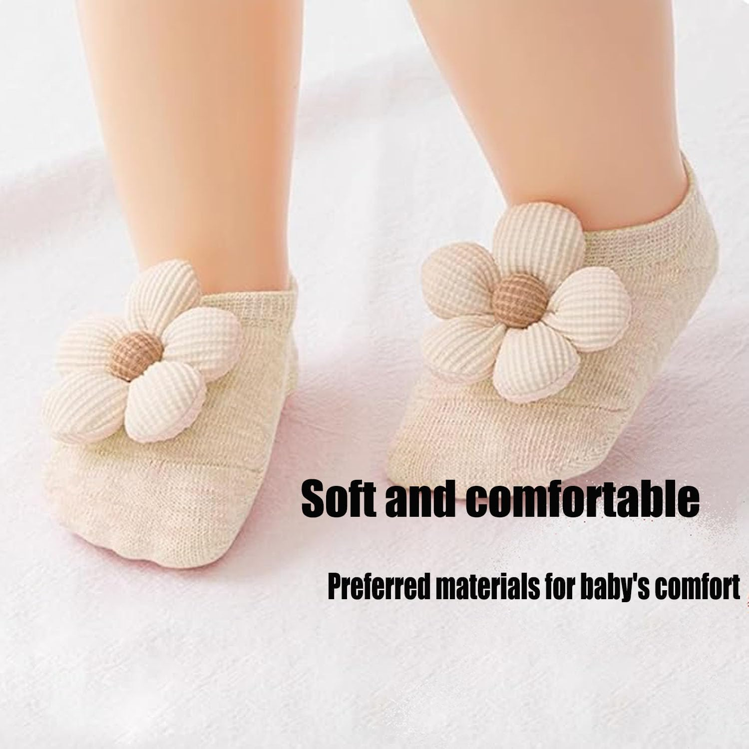 Baby Girls Nylon Headbands Socks Set, Baby Girls Headbands and Bows Nylon Elastic Hair Bands Hair Accessories for Newborn Infant Toddler Kids (Beige, S) - Brown image number 6