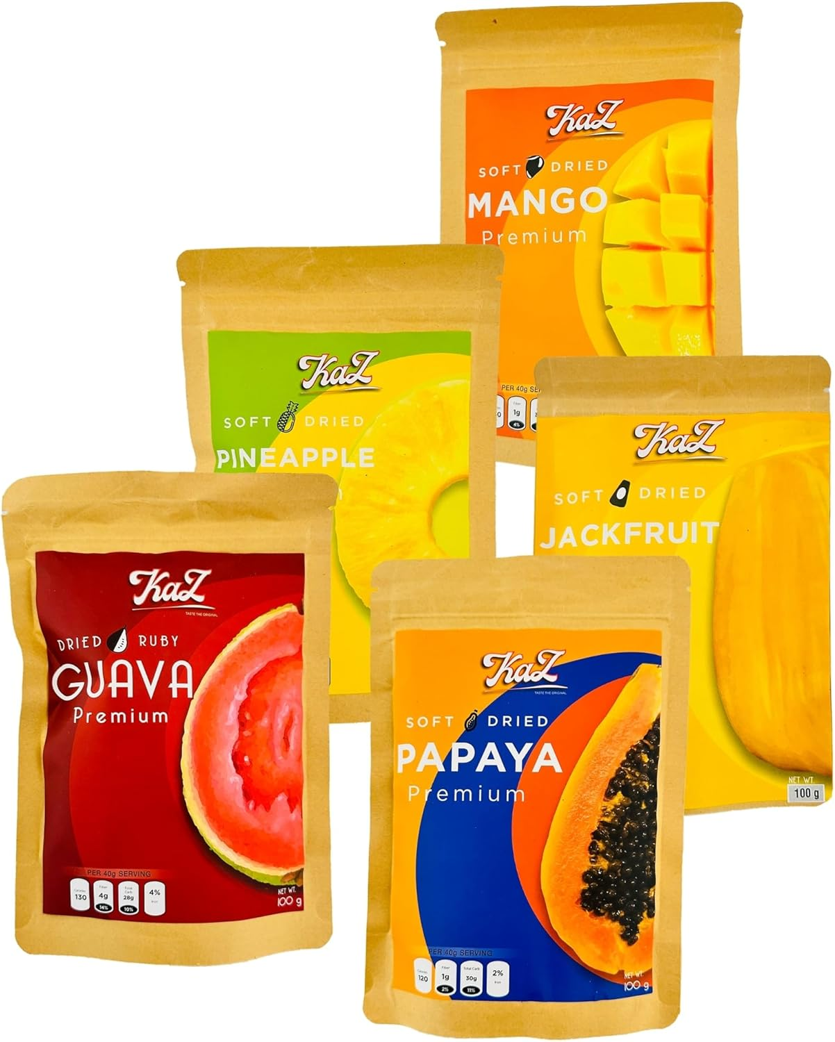 Healthy Dried Fruit Mix Set - 500G - 5 Resealable Bags for Freshness Mango, Jackfruit, Papaya, Guava, Pineapple, Vegan Fruit Snack image number 5