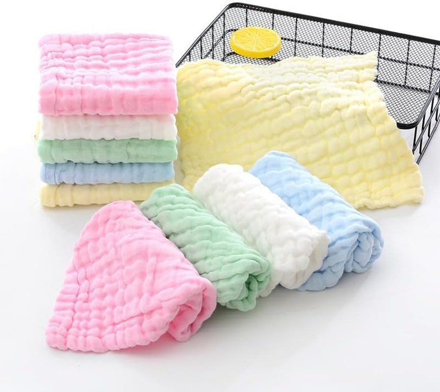100% Cotton Baby Burp Cloths - 10Piece Soft Newborn Face Towel, Absorbent Bath Towel, Baby Wipes, Wearable Cotton Towel Drool Towel. Reusable Cotton Baby Burp Cloths image number 4