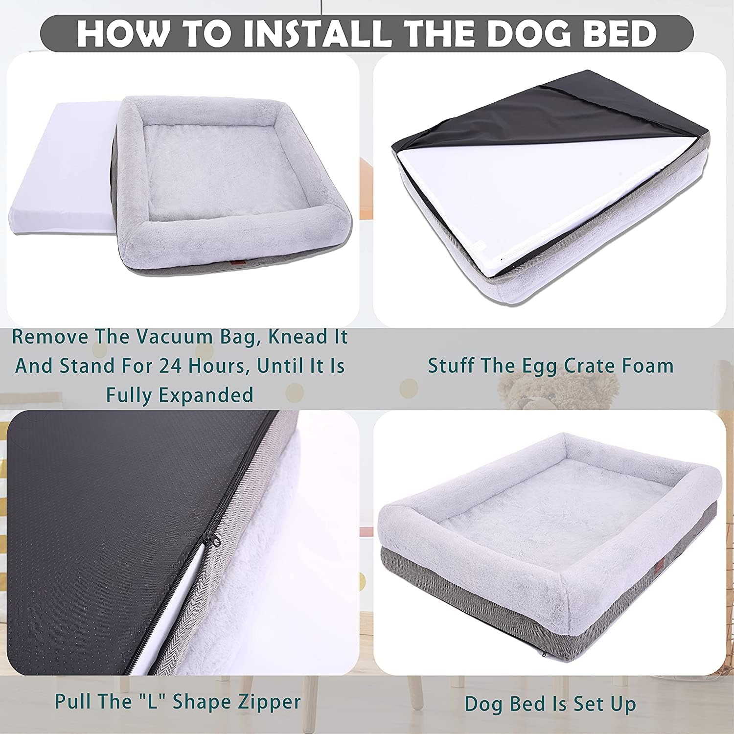 Orthopaedic Dog Bed for Large and Medium Dogs, Dog Sofa Bed with Waterproof Insert and Removable Washable Cover, Dog Mat for Crates and Couch, Puppy Bed, Pet Bed image number 2
