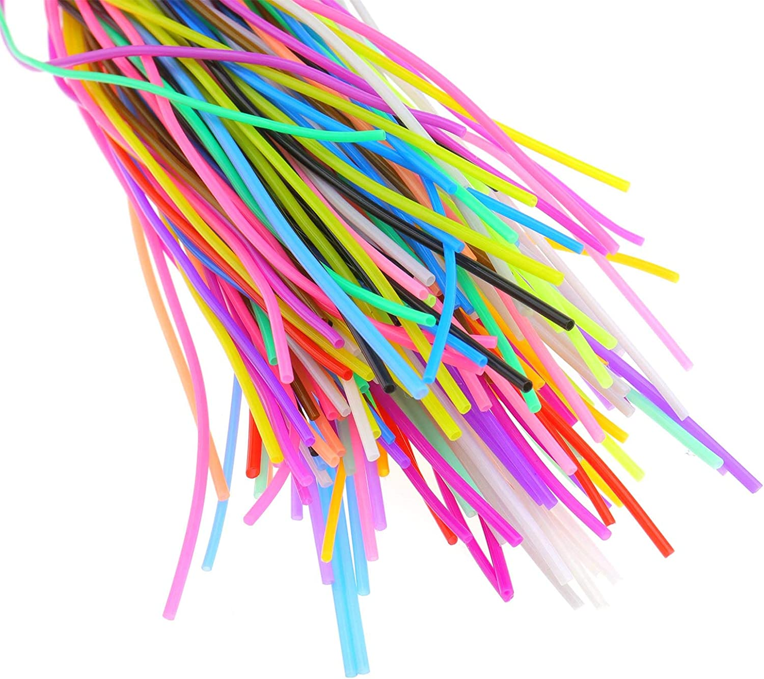 SING F LTD 200Pcs Mixed-Color Plastic Lacing Cord with Snap Clip Hooks and Ring for DIY Making Basic Knots Pendants Crafts image number 1