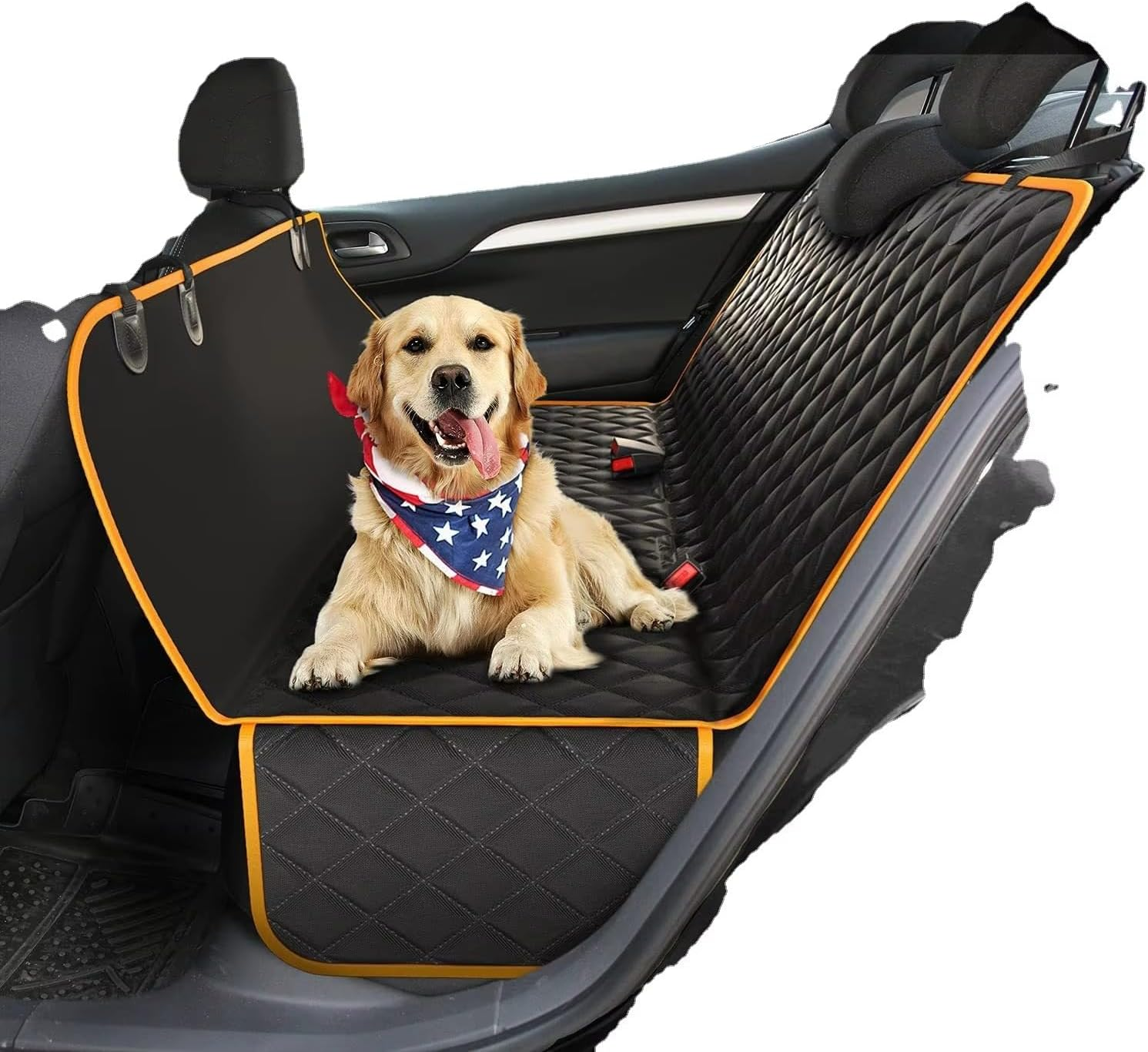 INDCAN Import Dog Car Seat Cover for Back Seat Waterproof & Scratchproof Pet Hammock Nonslip, Universal Fit for Cars, Suvs & Trucks Easy to Install & Clean image number 1