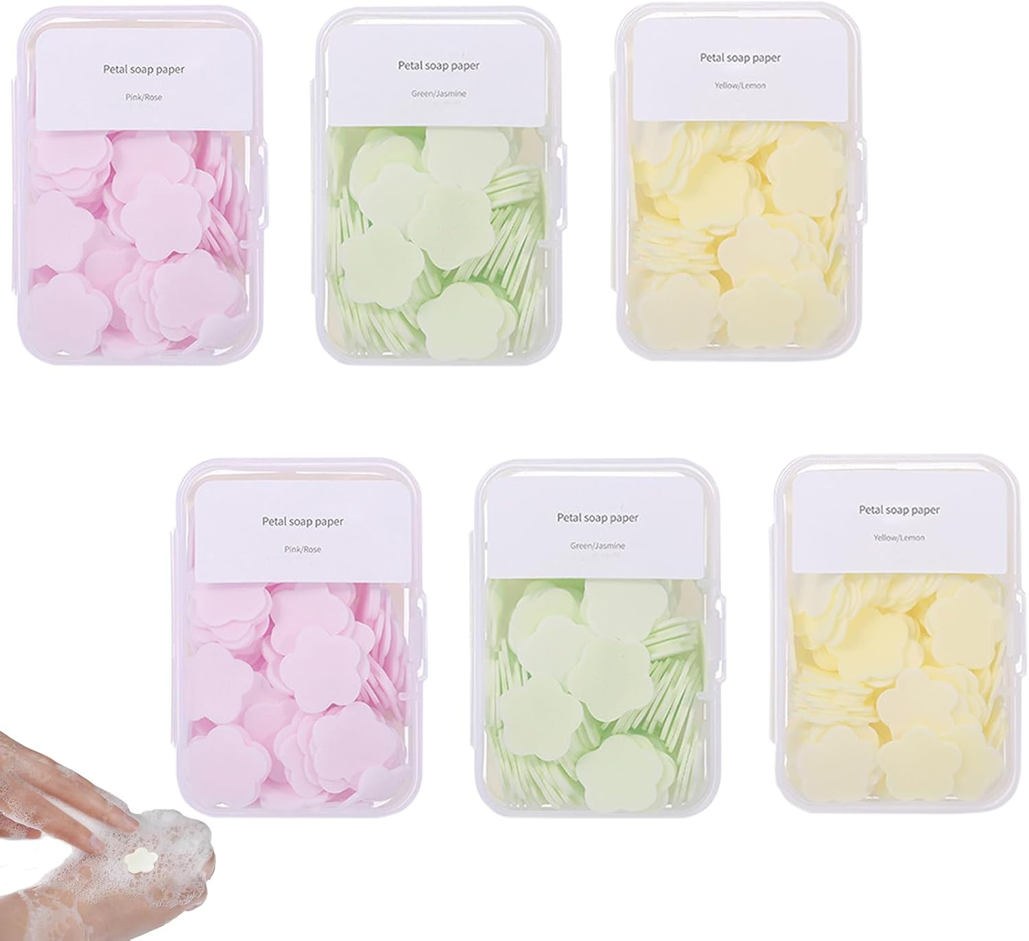 600PCS Portable Mini Soap Sheets &ndash; Scented Disposable Hand Washing Paper, Travel-Friendly & Water-Soluble Soap for Camping, Hiking & Outdoor Use