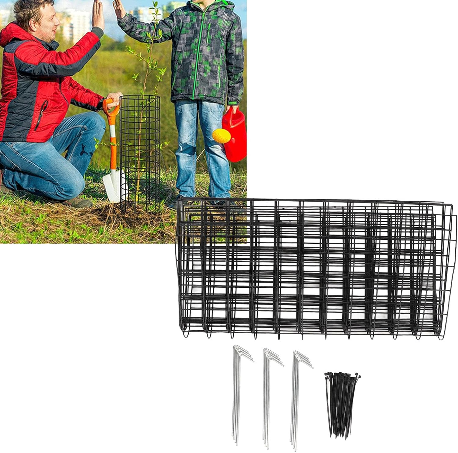 6 Pack Plant Protector from Animals, 5.31 X 16.54Inch Metal Plant Cages Wire Plant Protectors, Plant Protector from Animals, Metal Mesh to Keep Animals Out, for Garden Flowers image number 6