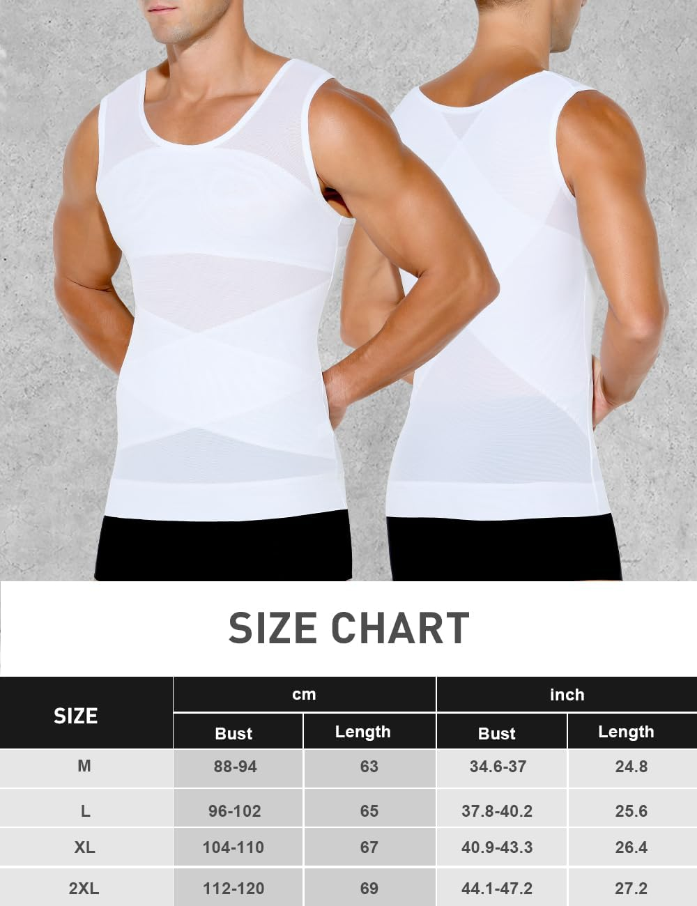 Arjen Kroos Men'S Compression Mesh Tank Top Slimming Body Shaper Vest Undershirts Tummy Control Shapewear image number 6