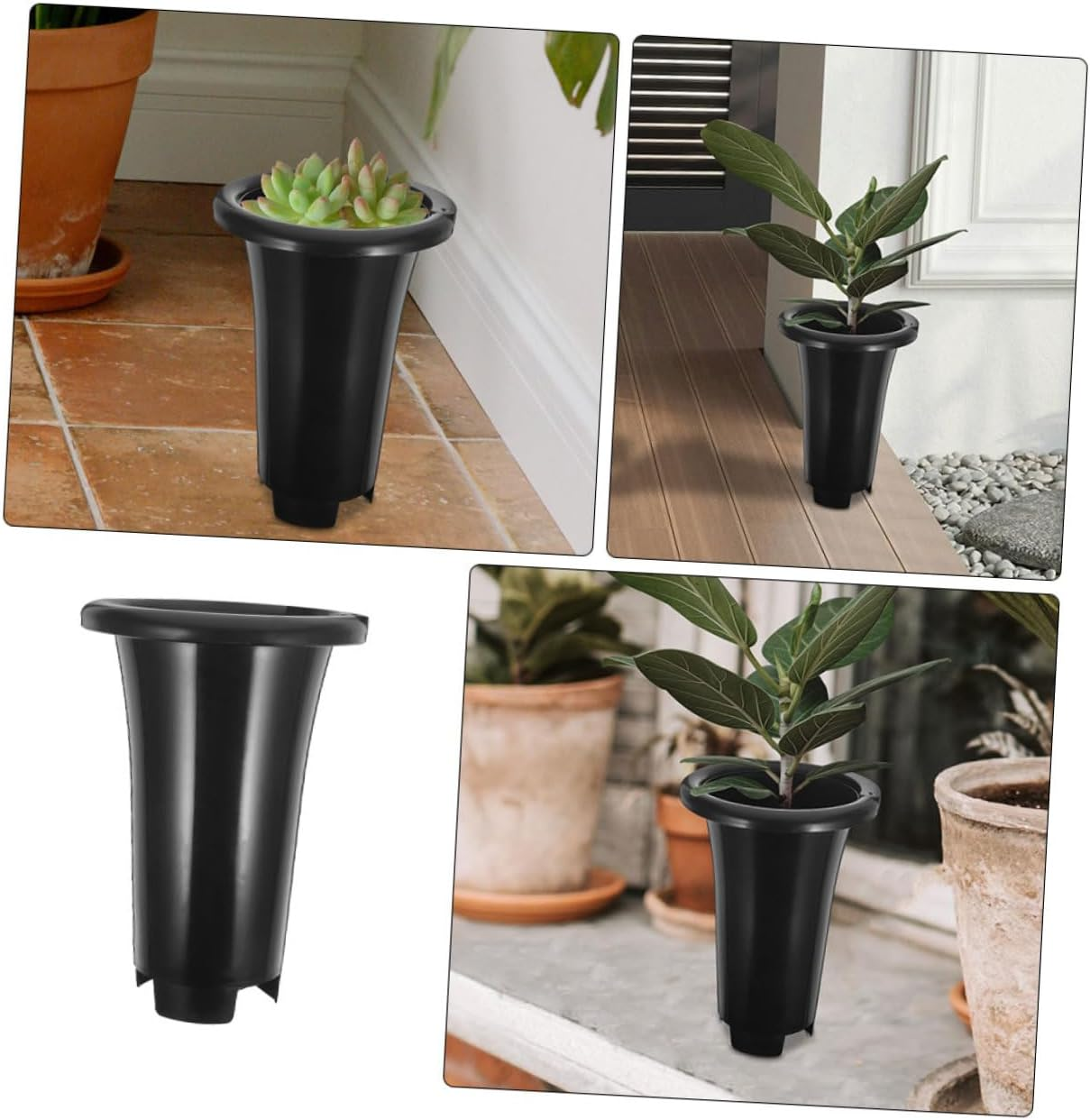 10Pcs Black Plastic Nursery Pot Thickened Large for Orchids Planting Gardening Propagator Pots Drainage image number 5