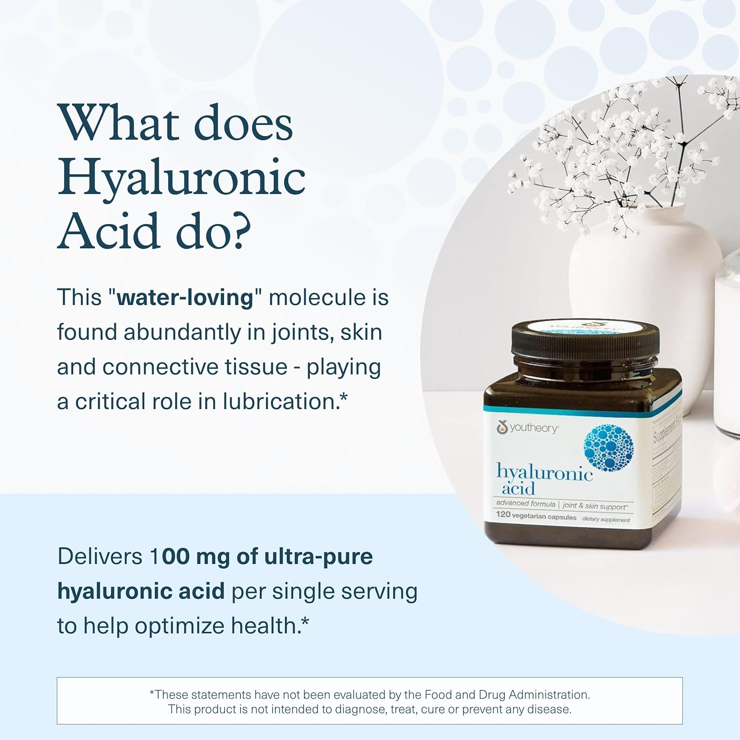 Youtheory Hyaluronic Acid Advanced with Boswellia, 120 Count (1 Bottle) image number 3