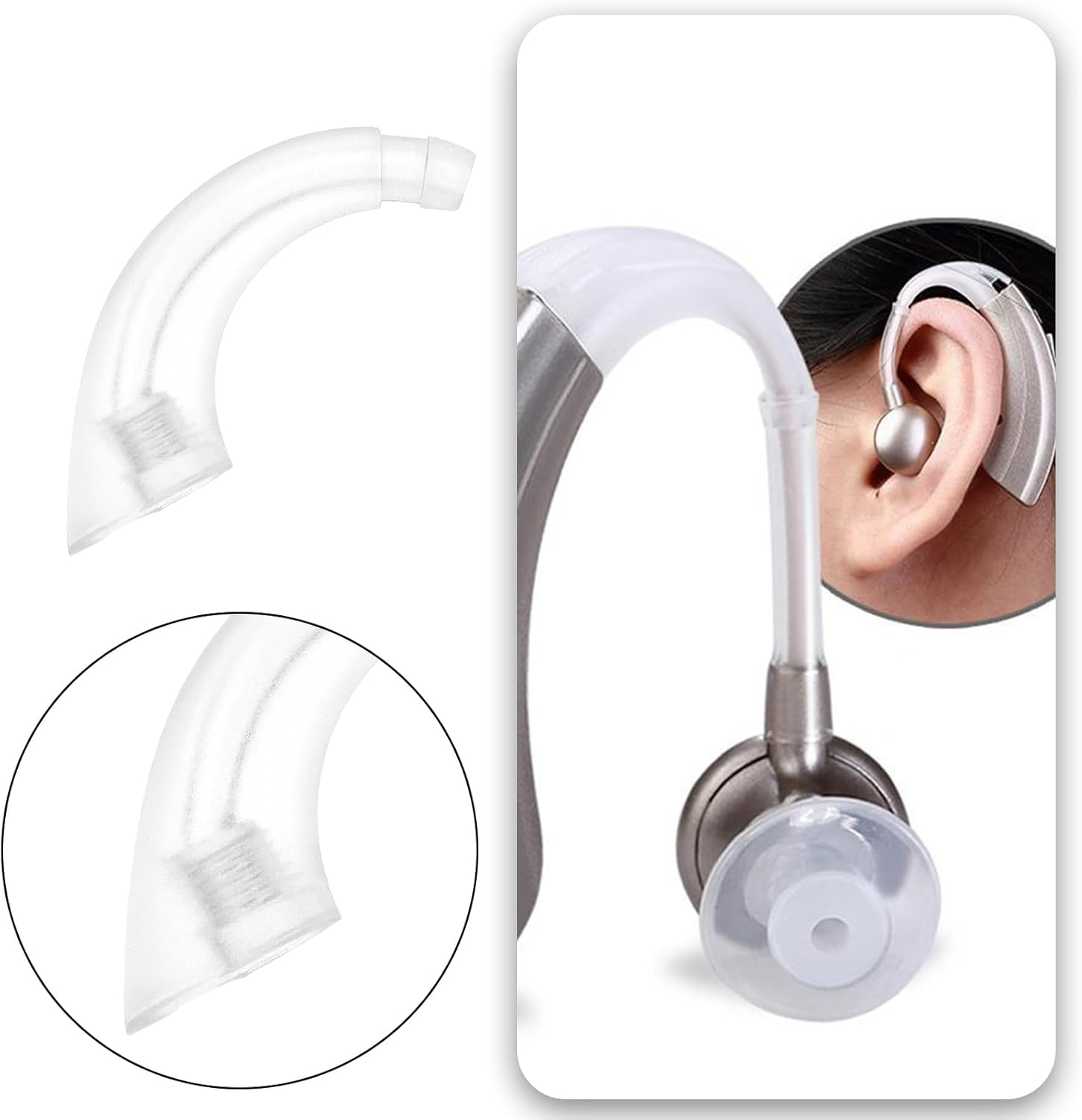 1Pc Hearing Aid Replacement Ear Hook Transparent Plastic Ear Hook Hearing Aid Accessories Compatible with Signia Run Fun Fast Prompt image number 2