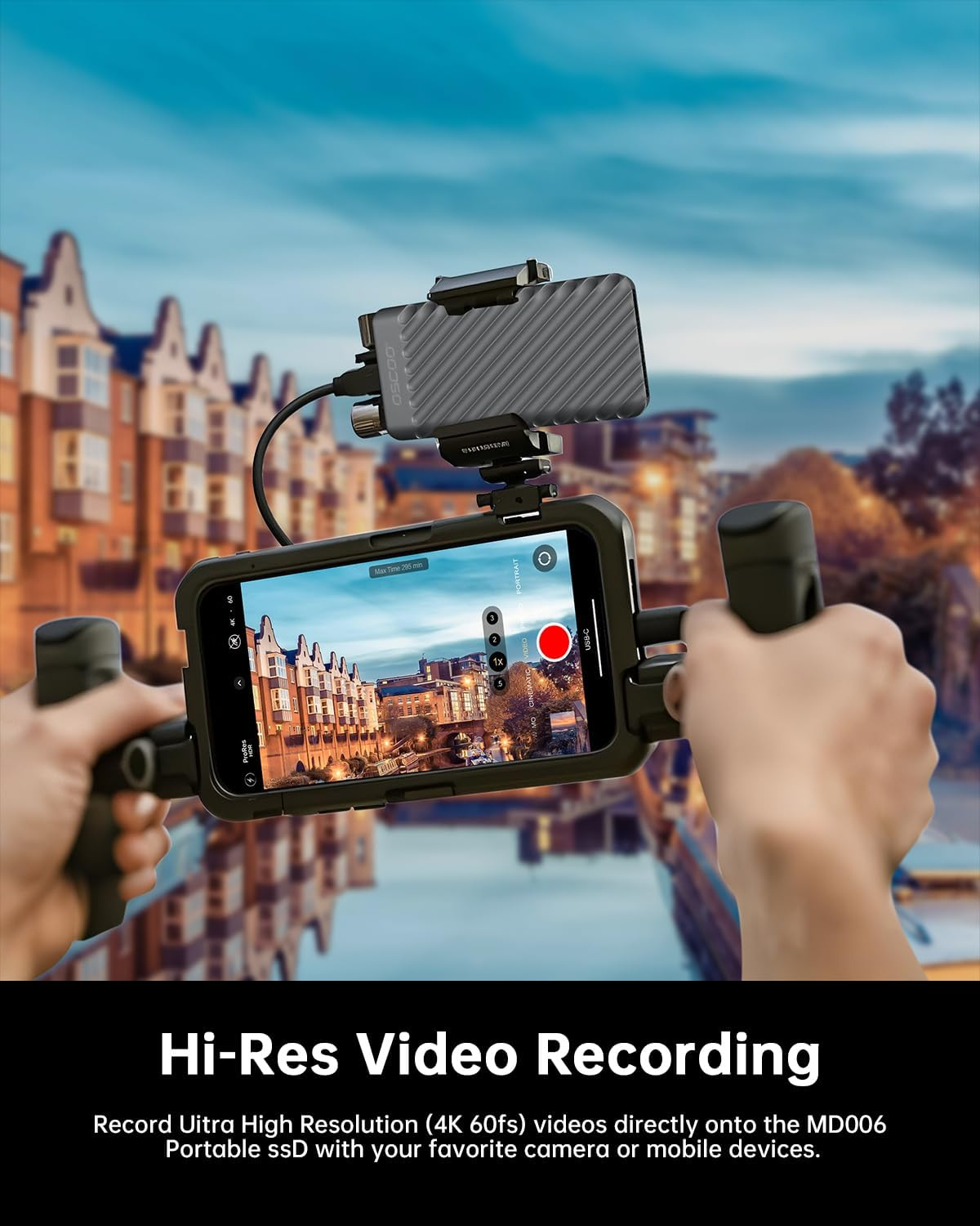 OSCOO 1TB Portable SSD &ndash; USB 3.2 Gen 2X2 External Solid State Drive, up to 2000Mb/S, Dual USB-C & USB-A, Compatible with Smartphones, Laptops, Tablets, Smart Tvs, Cameras, Game Consoles image number 6