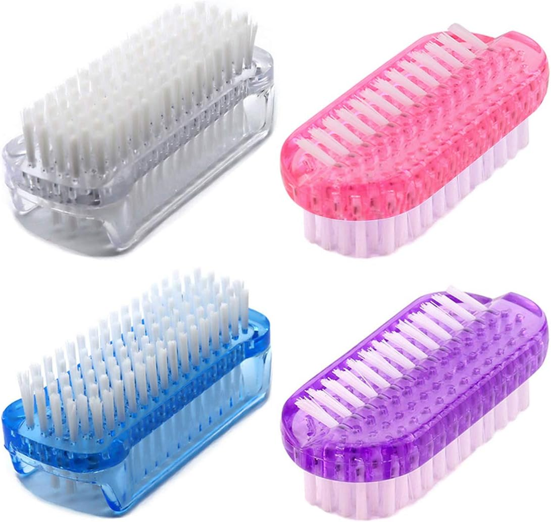 Nail Brush Two Sided Fingernail Scrub Brush Hand Cleaning Brushes Soft Stiff Bristles Nails Toes Scrubber for Men Women Kids,4 PCS image number 1