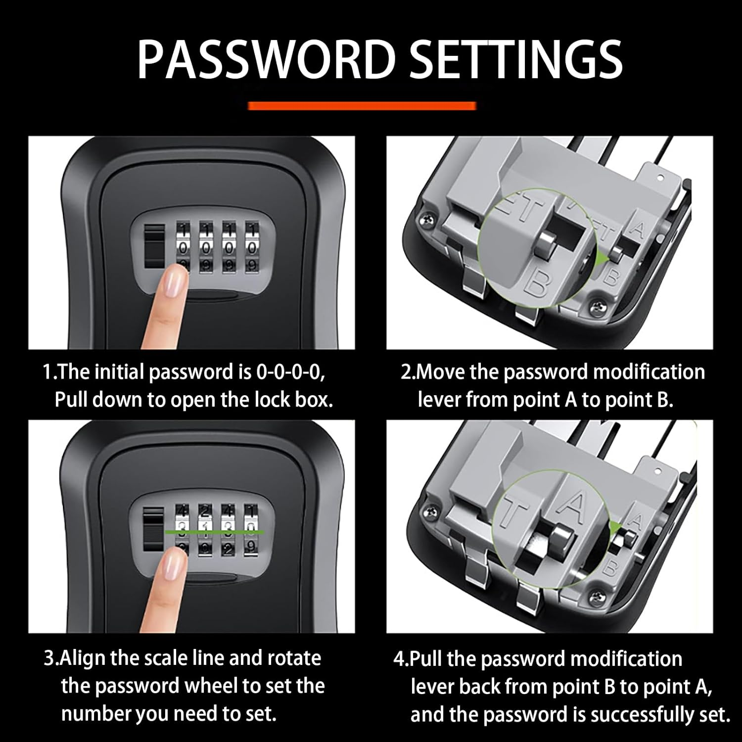 Key Lock Box, Wall Mount & Portable Large Capacity Key Storage Lockbox with 4 Digit Resettable Code, Detachable Shackle and Waterproof Design for Home, Warehouse, Garage, Indoor Outdoor image number 4