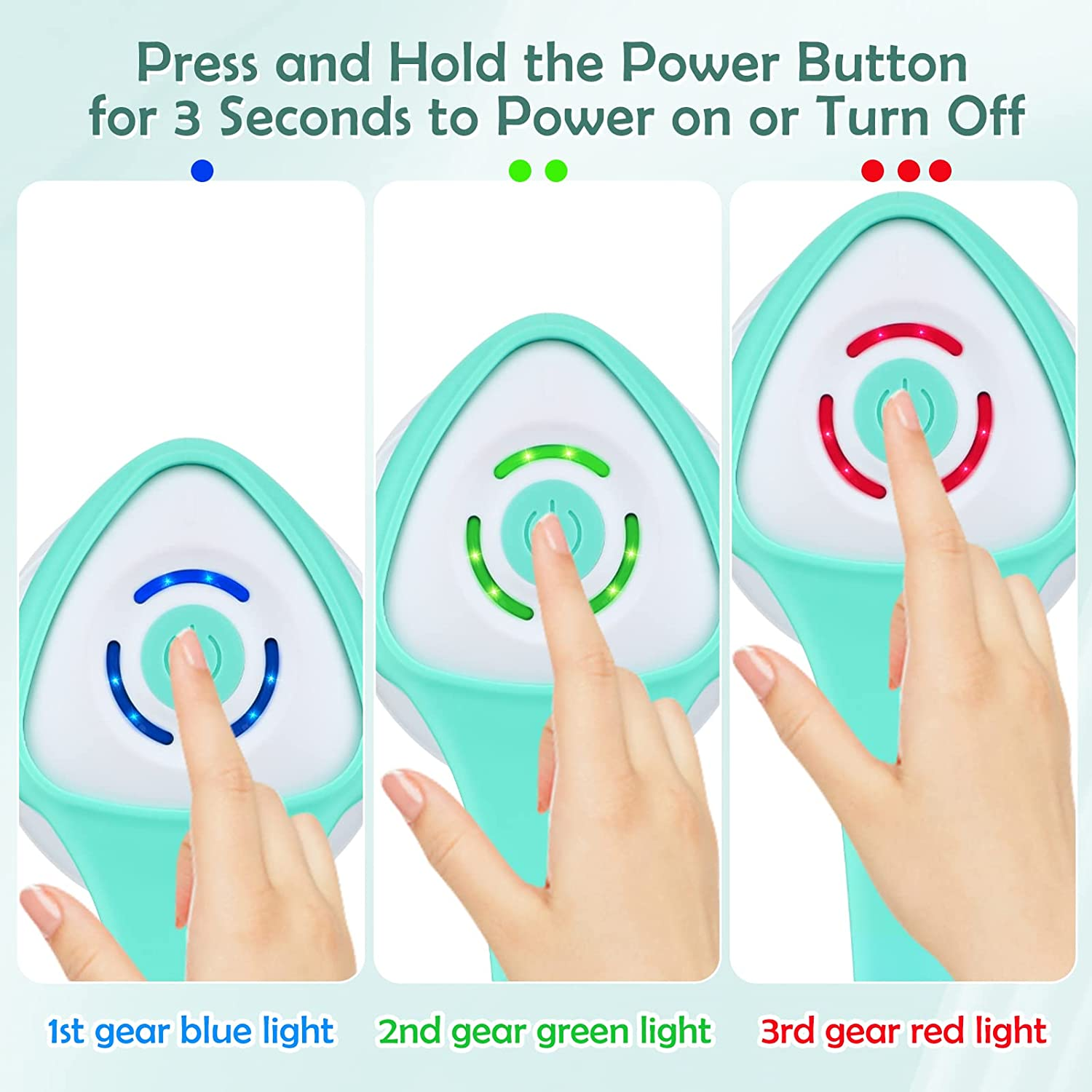 LINGSFIRE Electric Body Bath Brush, Rechargeable Back Brush Long Handle for Shower with 5 Spin Shower Facial Brush Head Waterproof Silicone Body Scrubber Exfoliating Deep Cleansing Brush for Women Men image number 2