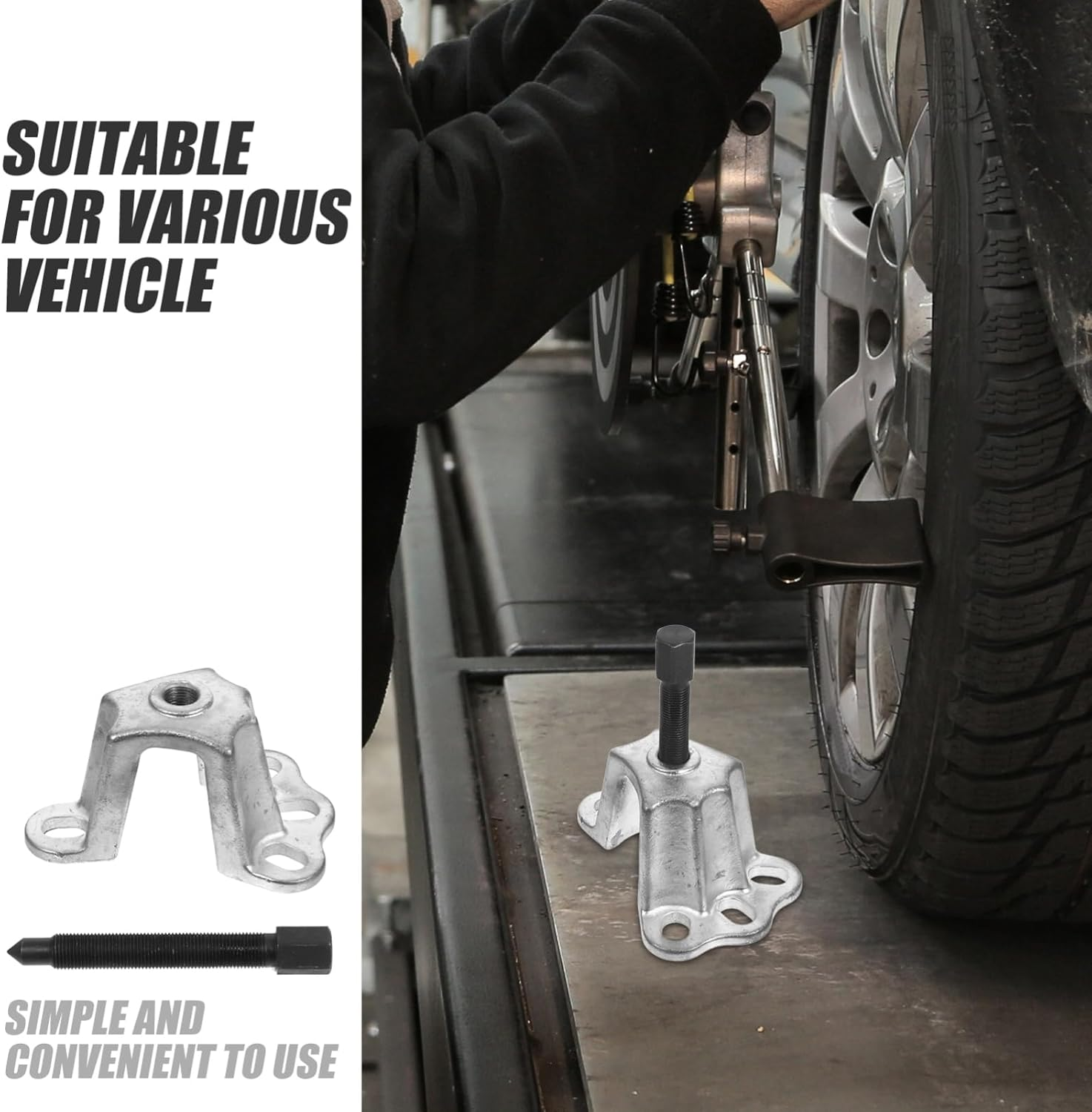 HORIALENCE Brake Drum Puller and Axle Removal Tool, Silver Metal Wheel Hub Bearing Puller, Front Hub Installer and Gasket Remover for Automotive Repair and Small Bearing Extraction image number 3