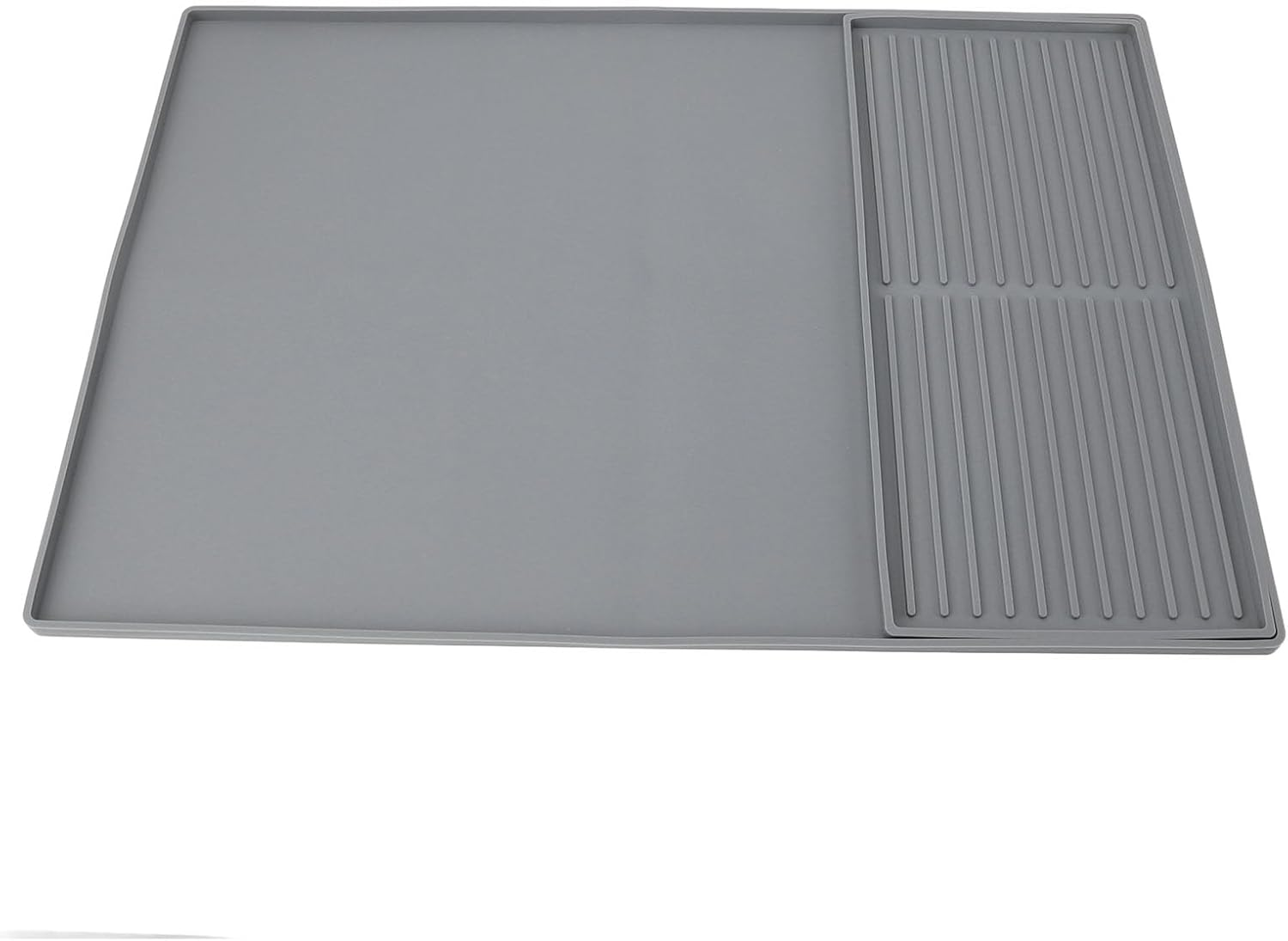 Extra Large Silicone Coffee Mat Non Slip Machine Drip Tray with Drainage for Countertop, 24X16 Inch Bar Mat for Kitchen & Coffee Station (Black)