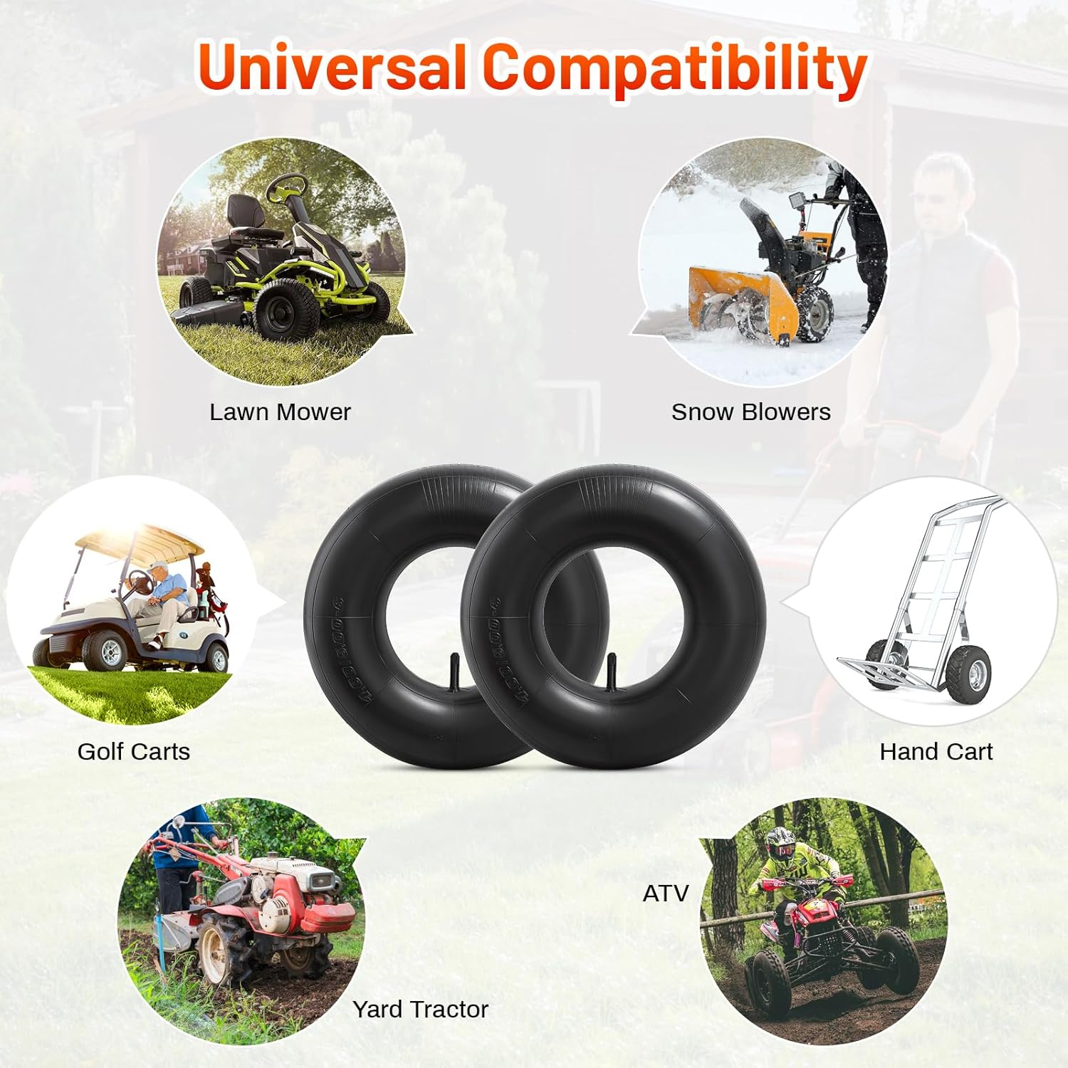 2 Pcs 13X5.0-6 Tube,5.0/4.0-6 Tube,Tr13 Valve,13X5.0-6(5.0/4.0-6) Wheelbarrows Snowblower Inner Tubes,Compatible with 5.0-6 4.0-6 Snowblower/Hand Truck/Wheelbarrow/Lawn Mower Tire,Pt-010 image number 5