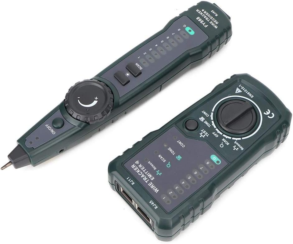 Network & Telephone Cable Tester Kit, Sensitive Green Multifunction Portable Rj45 Rj11 Cable Tester, for Telecommunication Engineer Network Maintenance Engineer image number 4