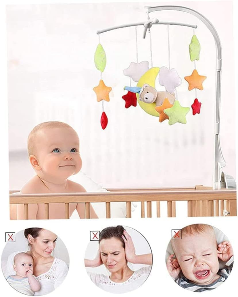 Baby Bed Mobile, Hanging Mobile with Adjustable Holder, Crib Mount, Rotatable, Light Up, White, Infants and Toddlers image number 6